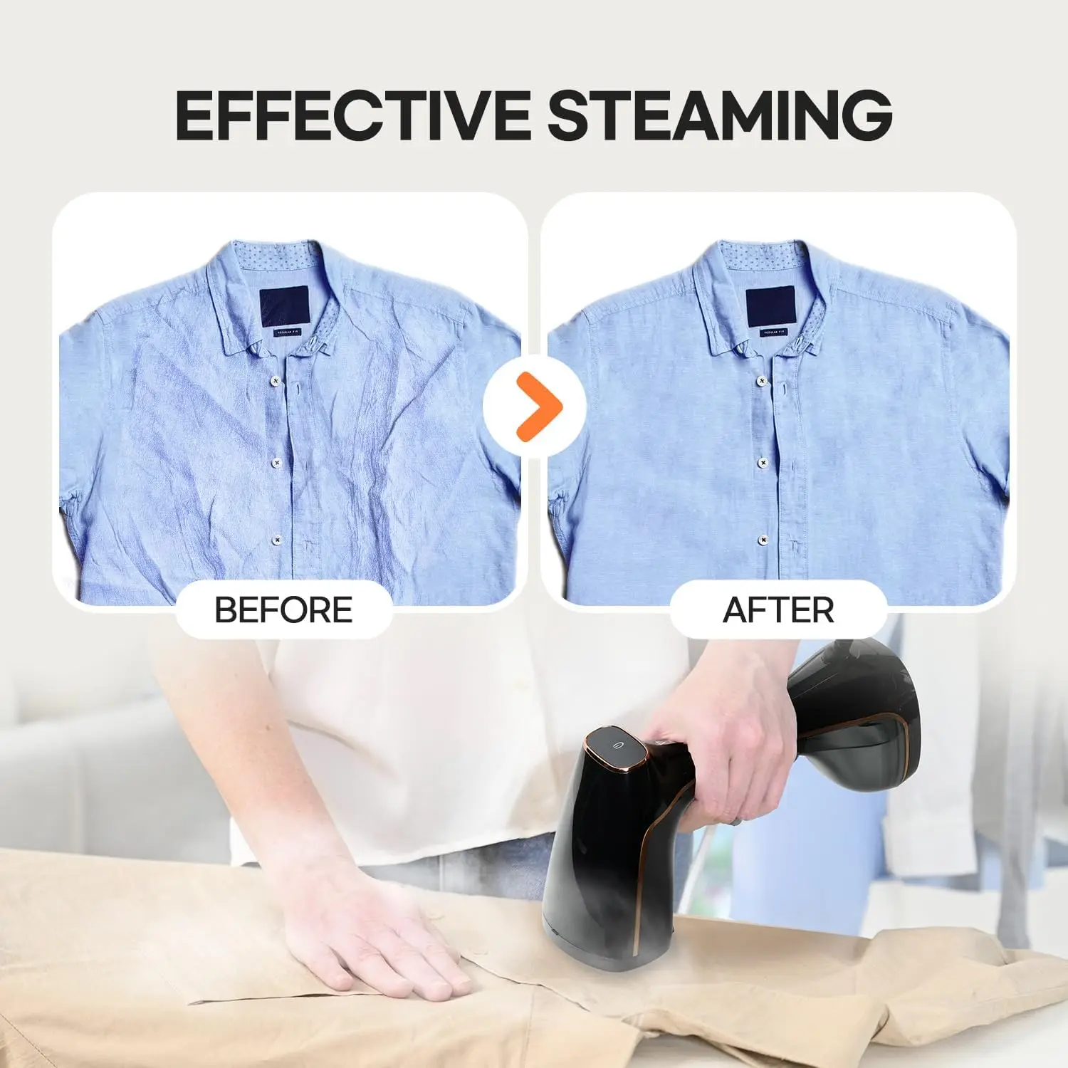1500W Handheld Garment Steamer 3 Steam Levels Fast Heat Up Travel Home - Image 3