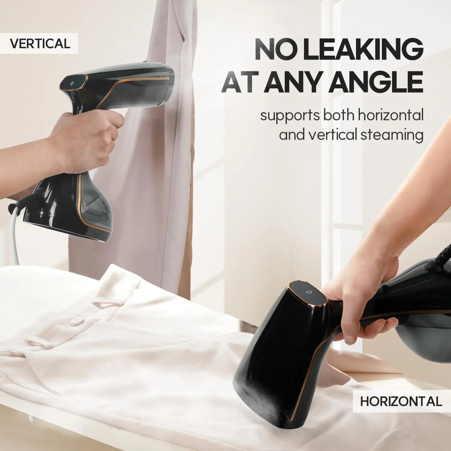 1500W Handheld Garment Steamer 3 Steam Levels Fast Heat Up Travel Home - Image 4