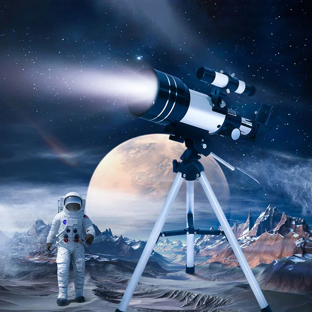 150X Astronomical Telescope 70mm Aperture Portable Refractor with Phone Adapter - Image 3