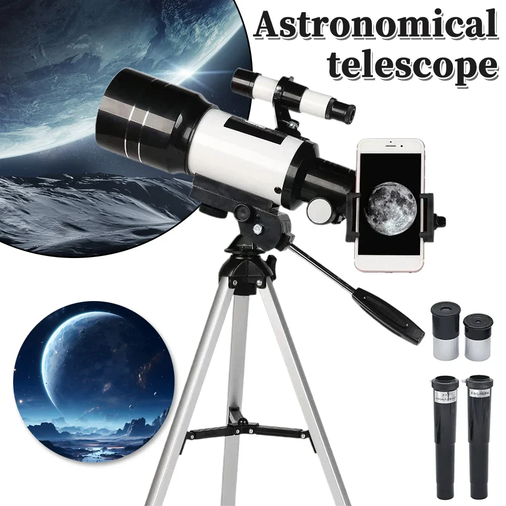 150X Astronomical Telescope 70mm Aperture Portable Refractor with Phone Adapter - Image 5