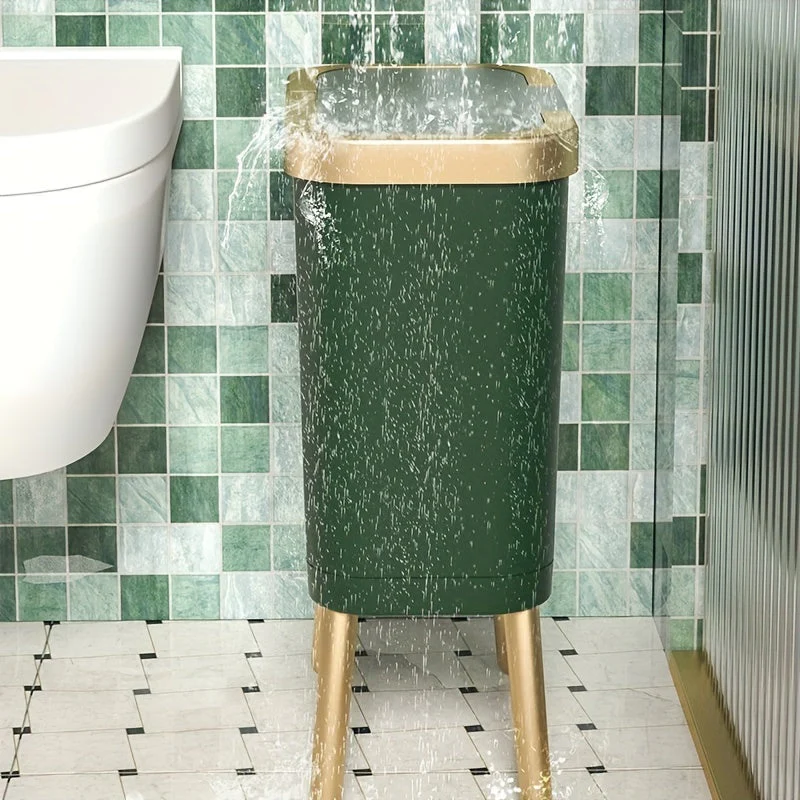 15L Slim Trash Can with Lid Odor Sealing Bathroom Kitchen Bin - Image 5