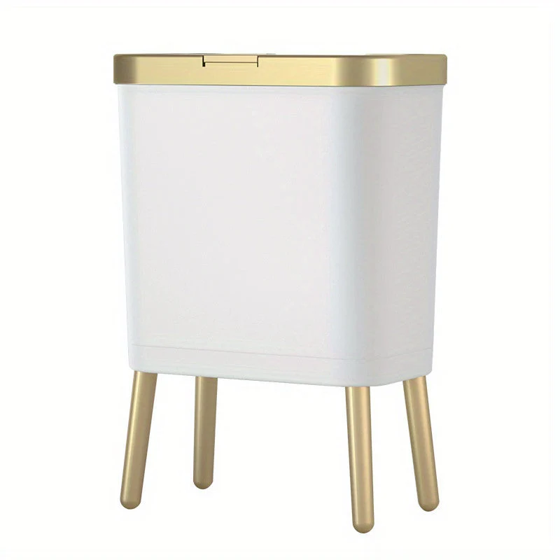 15L Slim Trash Can with Lid Odor Sealing Bathroom Kitchen Bin - Image 6
