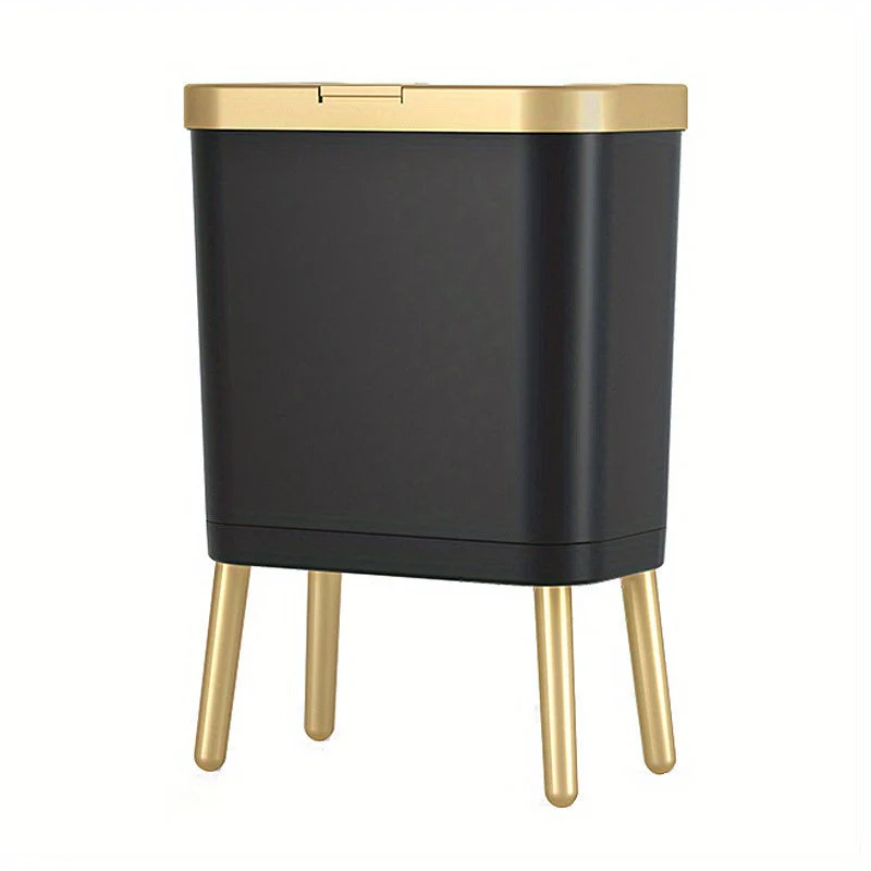 15L Slim Trash Can with Lid Odor Sealing Bathroom Kitchen Bin - Image 7