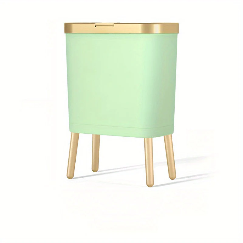 15L Slim Trash Can with Lid Odor Sealing Bathroom Kitchen Bin - Image 9