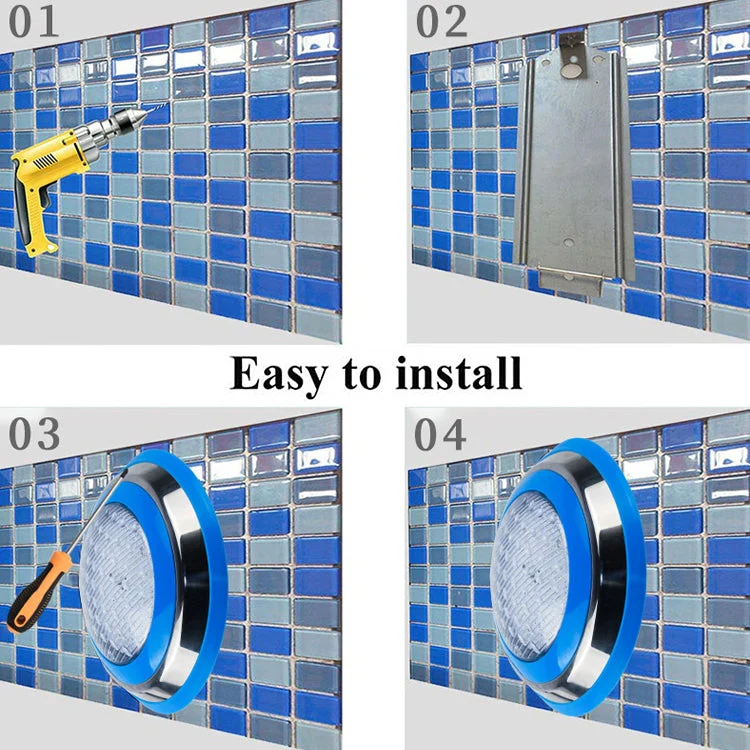 15W LED Pool Light IP68 Waterproof Stainless Steel Underwater Wall Mounted Light - Image 6