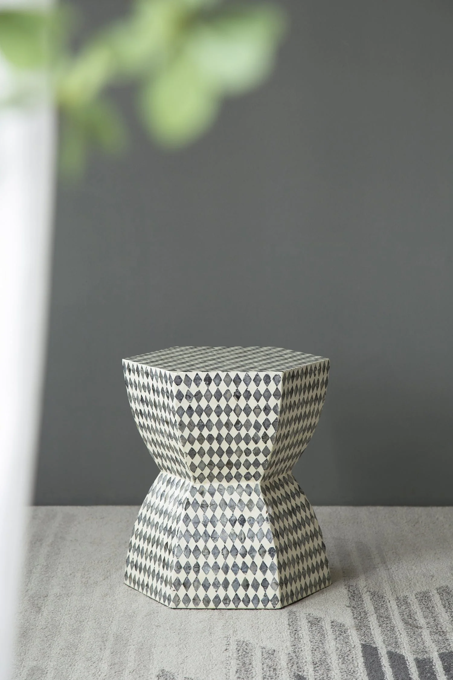 15x13x17' Hexagonal Garden Capiz Stool Accent Side Table - Image 7