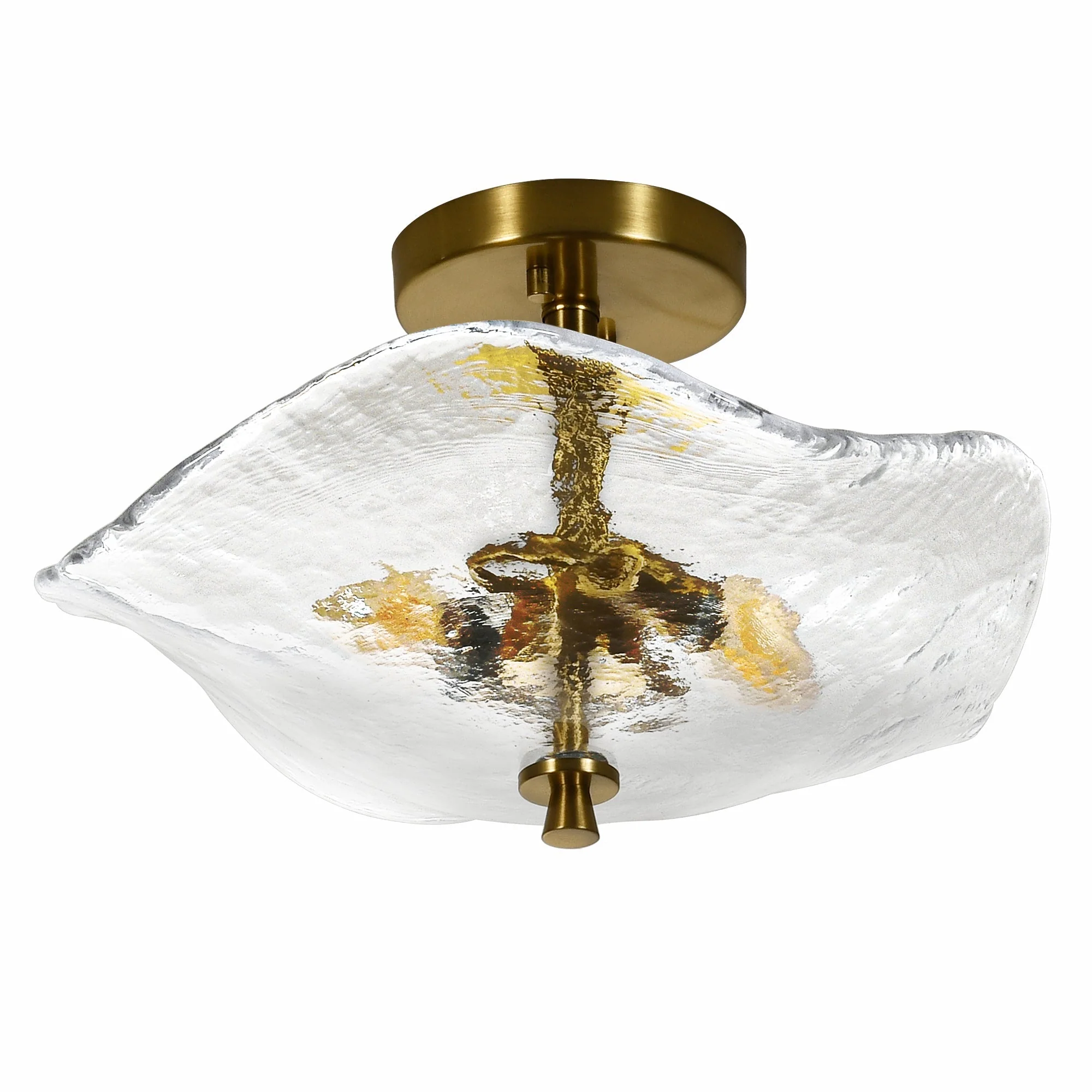 16.5' Glass Semi Flush Mount Ceiling Light Fixture - Image 10