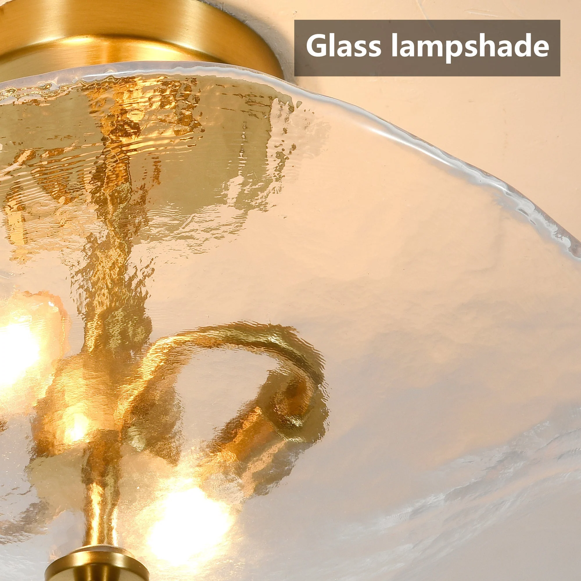 16.5' Glass Semi Flush Mount Ceiling Light Fixture - Image 6
