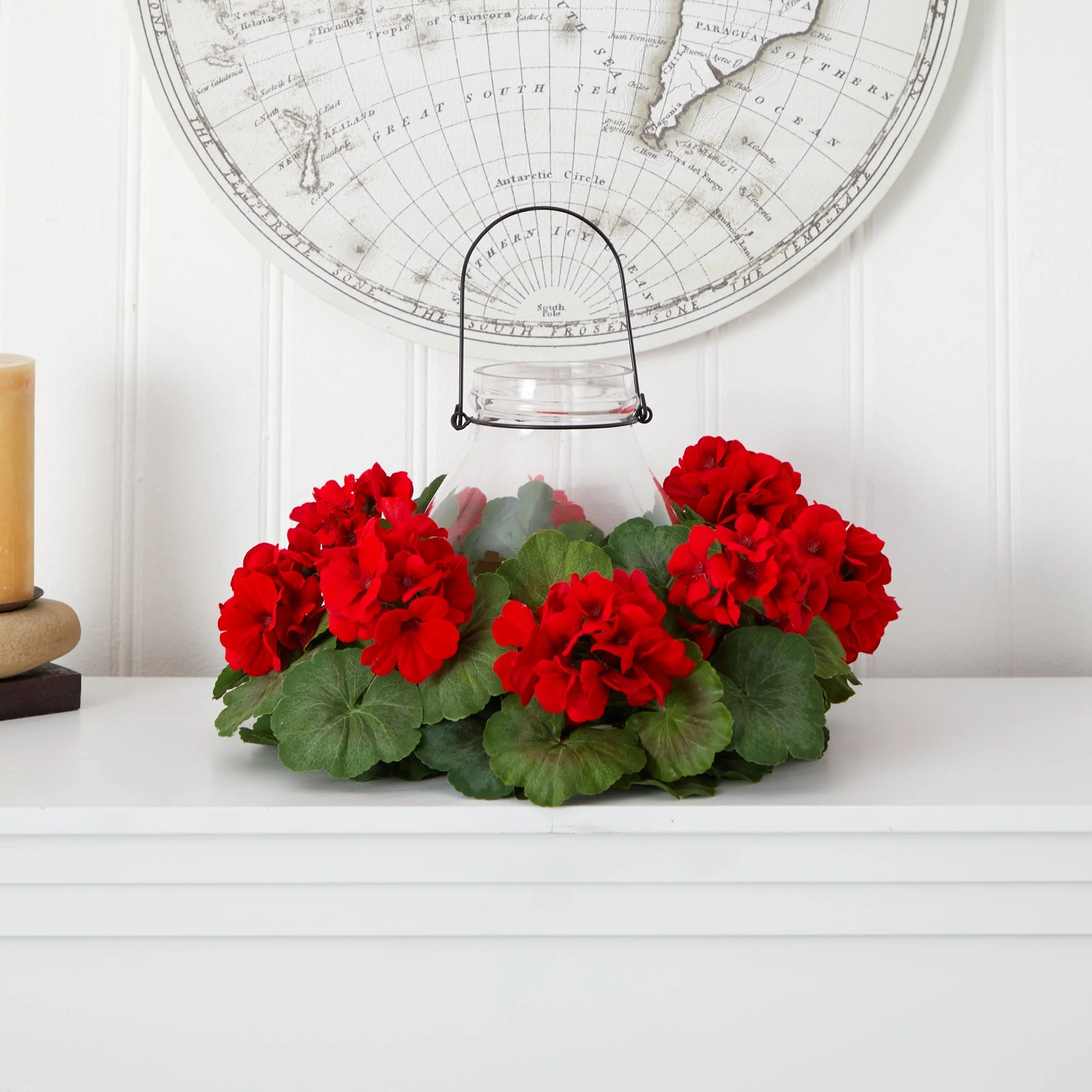 16” Artificial Geranium Candelabrum - Image 5