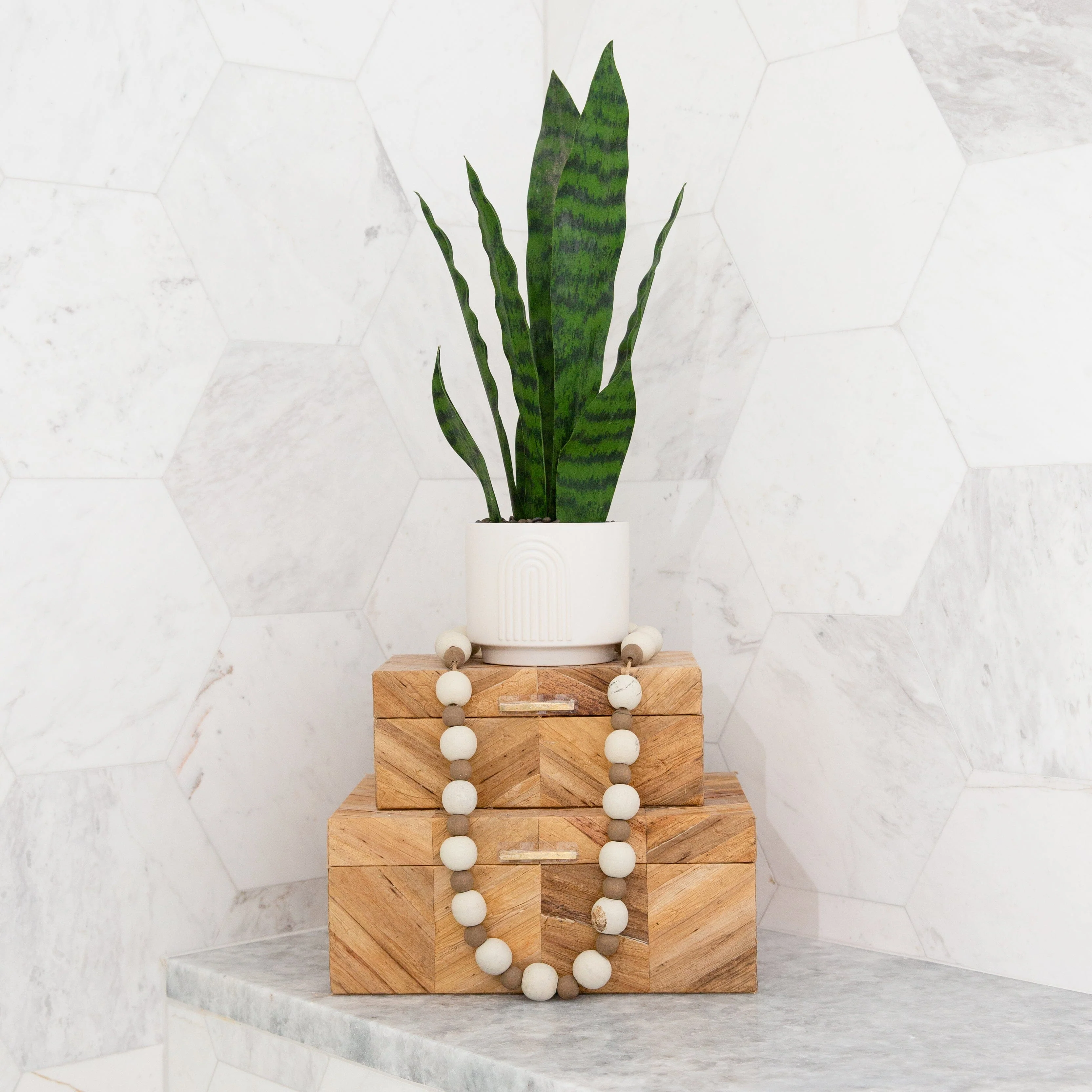 16" Artificial Sansevieria Snake Plant with Decorative Planter - Image 2