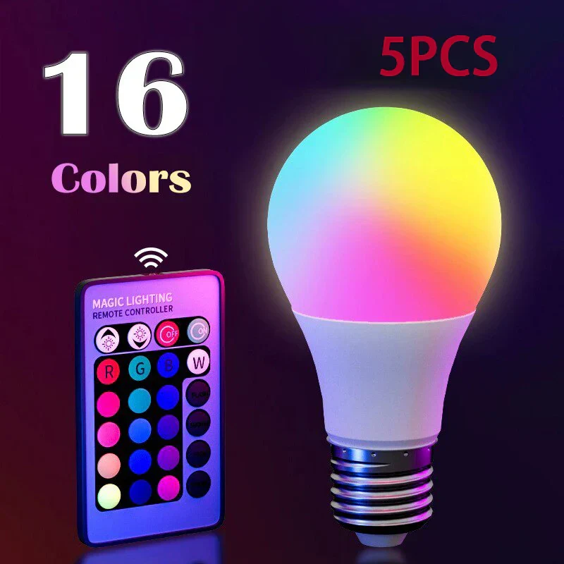 16 Color RGB LED Smart Bulb E27 Dimmable with Remote Multicolor Light - Image 10