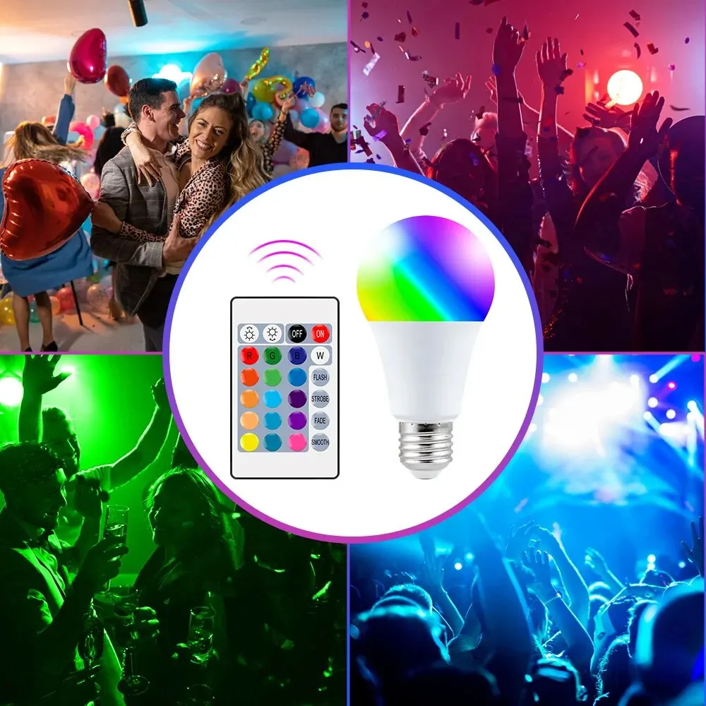 16 Color RGB LED Smart Bulb E27 Dimmable with Remote Multicolor Light - Image 6