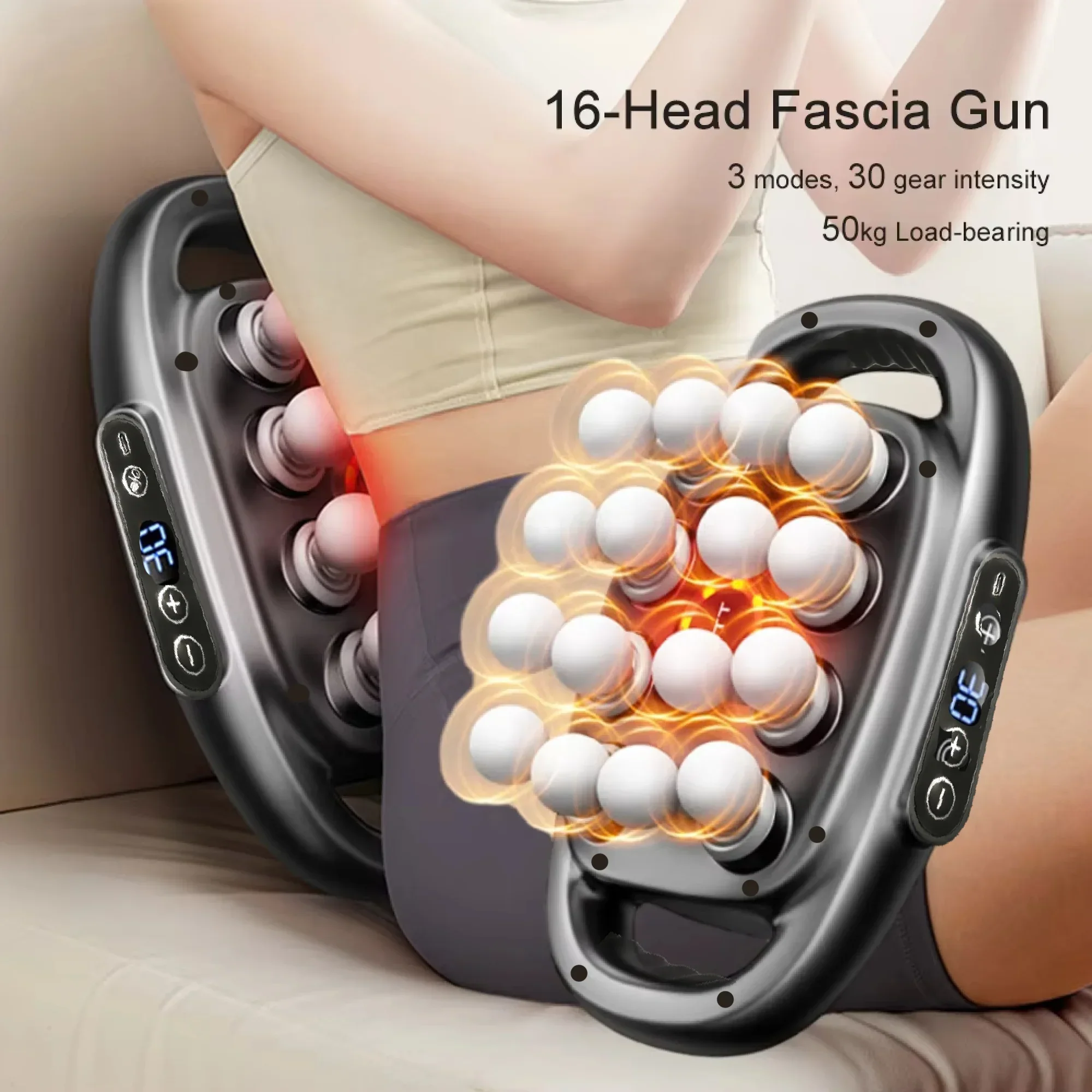16-Head Deep Tissue Massage Gun Set Electric Muscle Massager for Back Shoulders Legs - Image 3