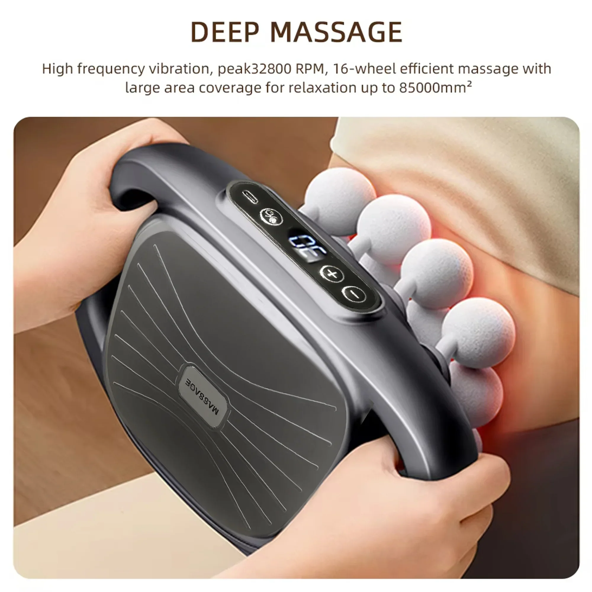 16-Head Deep Tissue Massage Gun Set Electric Muscle Massager for Back Shoulders Legs - Image 4