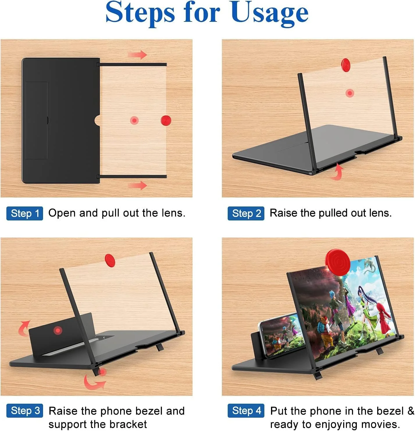 16 Inch Phone Screen Magnifier HD Mobile Screen Amplifier Stand for Movies - Image 5