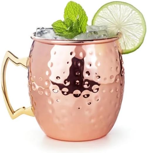 16 oz. Hammered Copper Moscow Mule Mugs (Set of 4) - Image 3