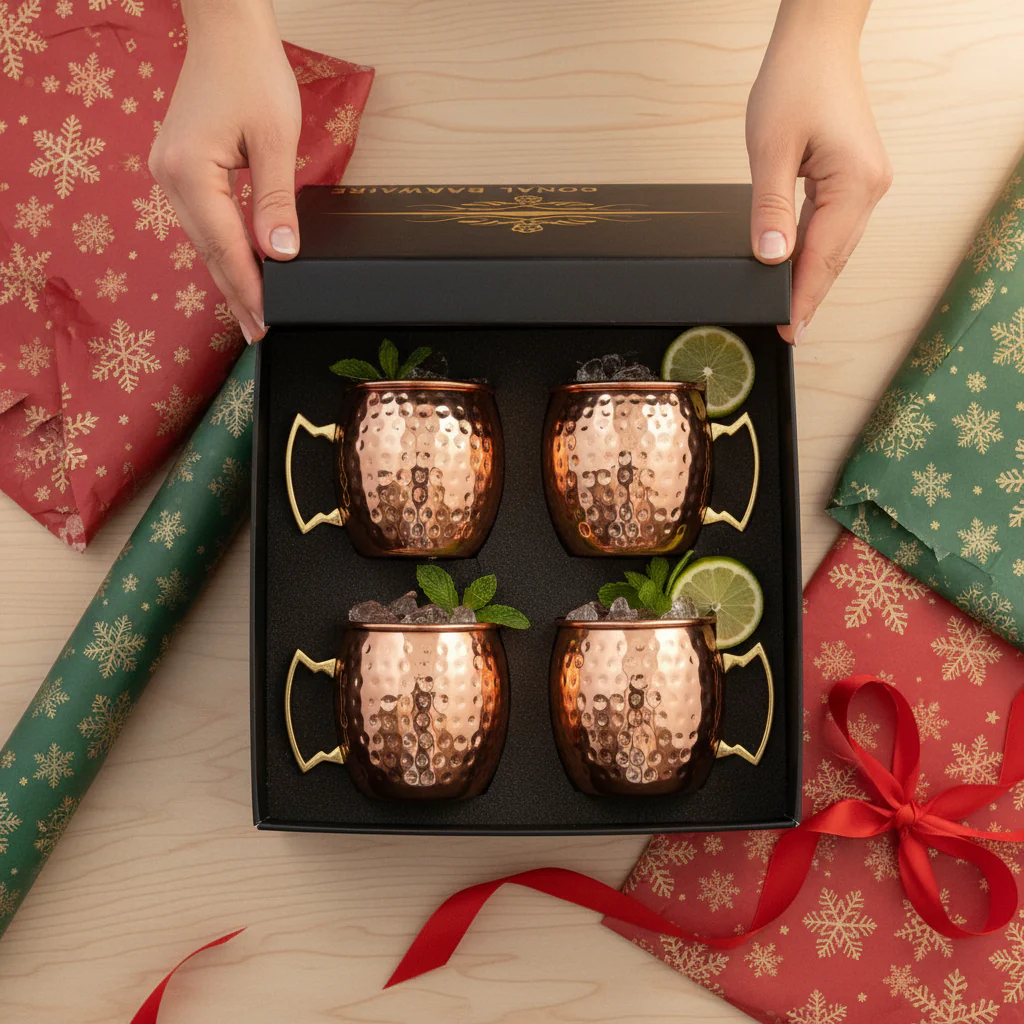 16 oz. Hammered Copper Moscow Mule Mugs (Set of 4) - Image 8