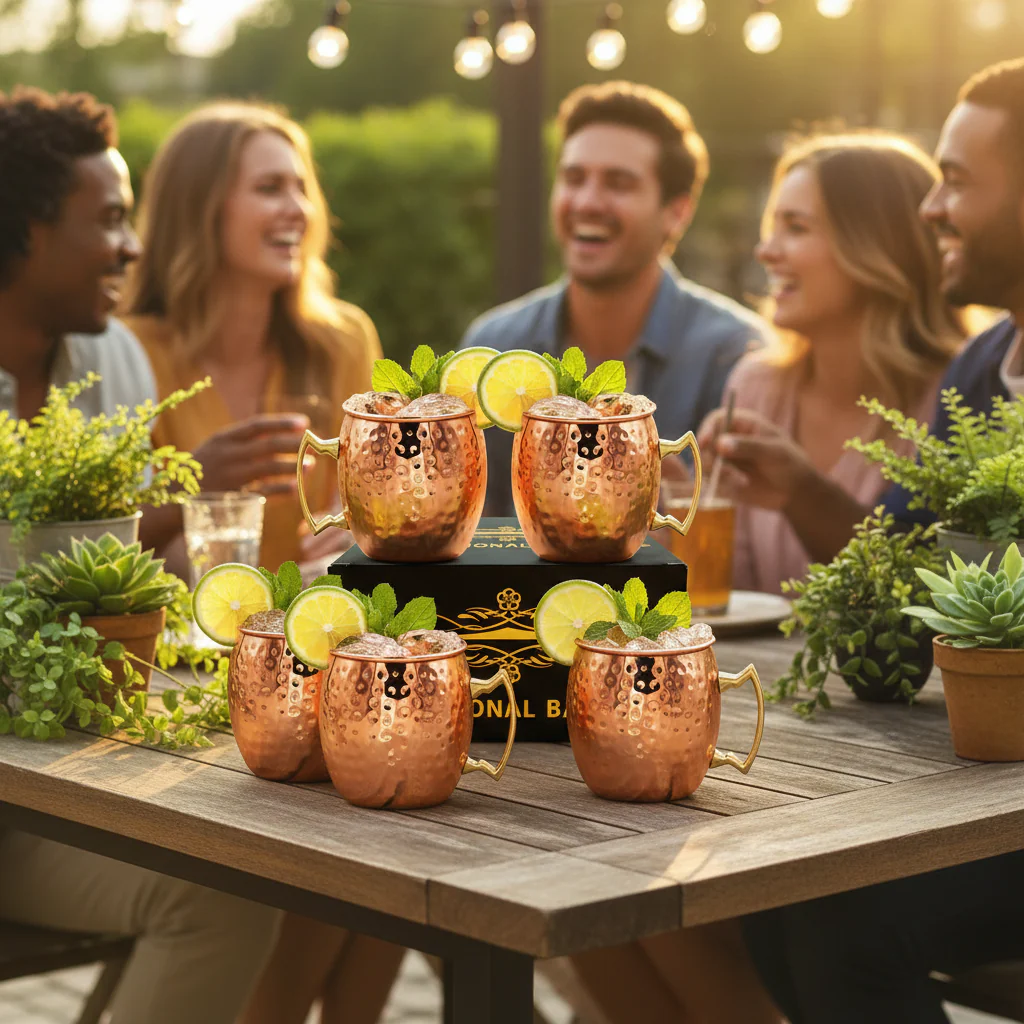 16 oz. Hammered Copper Moscow Mule Mugs (Set of 4) - Image 9
