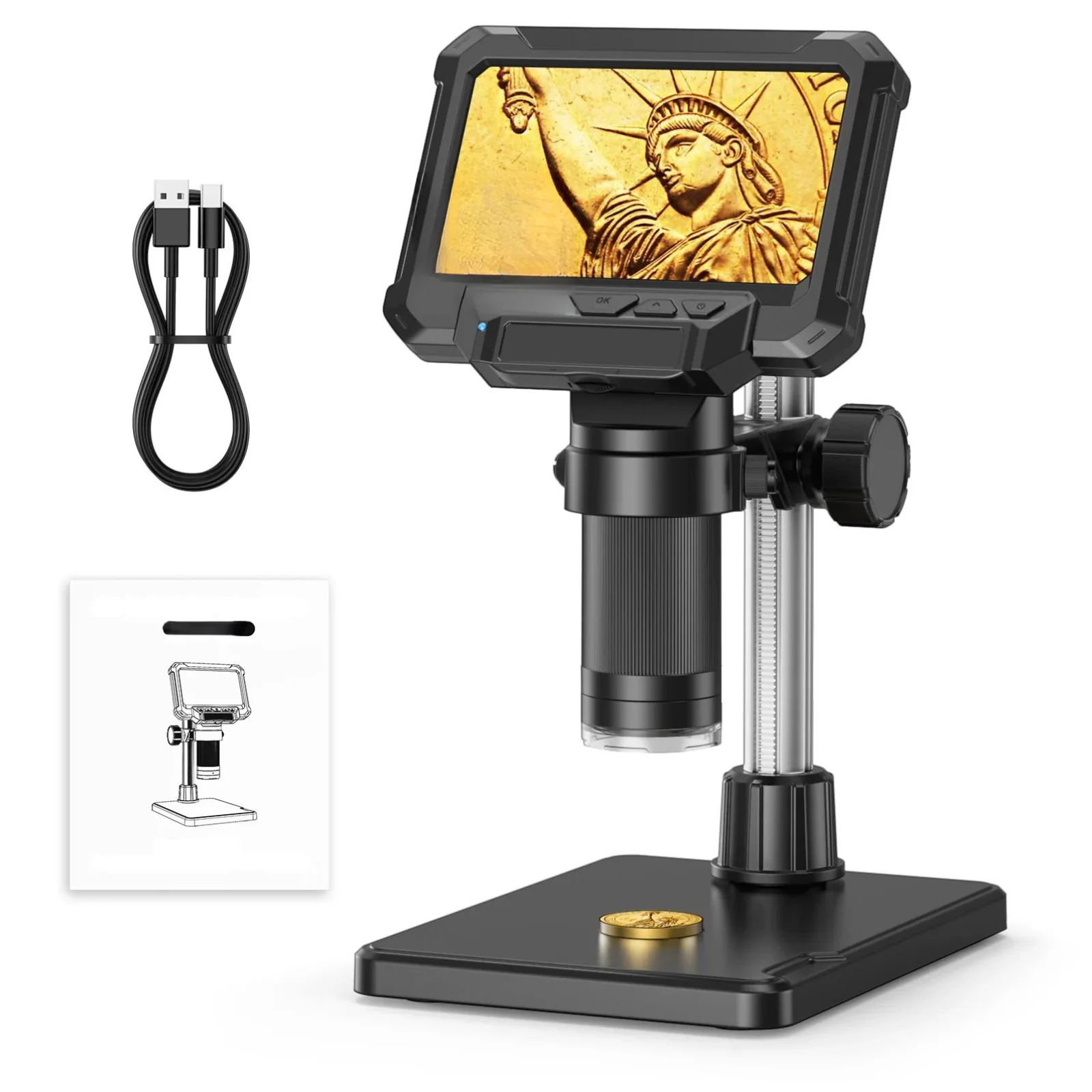 1600X Digital Microscope 4.3 Inch IPS Screen Coin Magnifier 1080P LED - Image 7