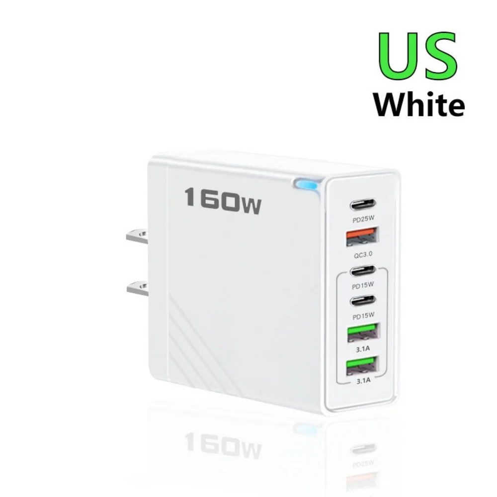 160W Multi-Port USB Charger – Fast Charging Type-C Wall Adapter for iPhone & Android - Image 11