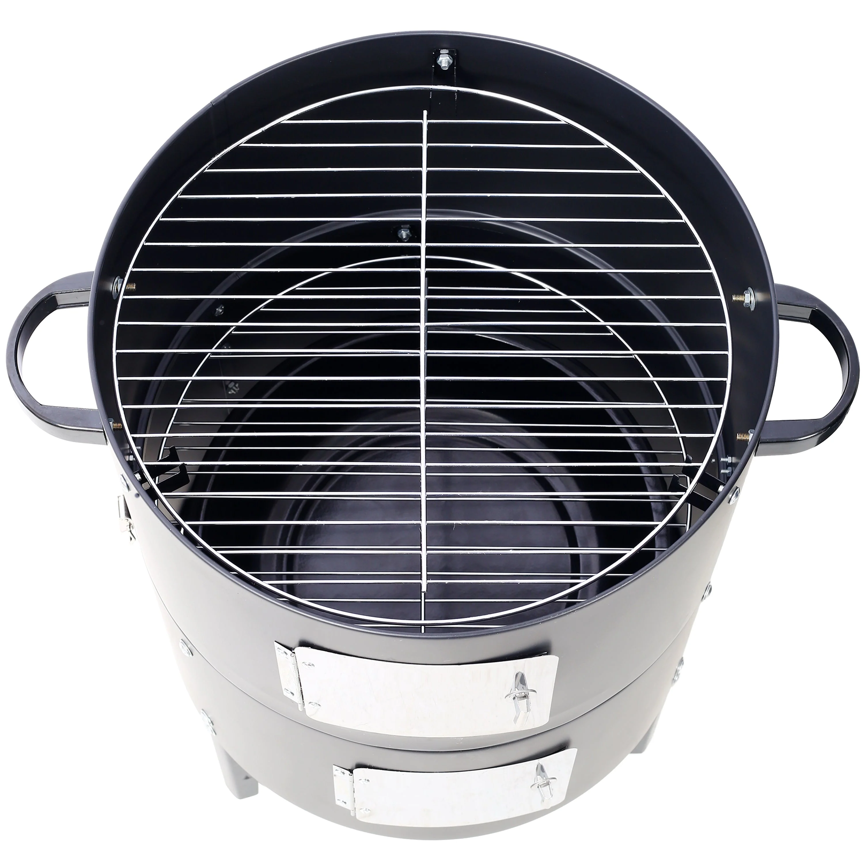 17 Inch Steel Charcoal Smoker Heavy Duty Round BBQ Grill Black - Image 10