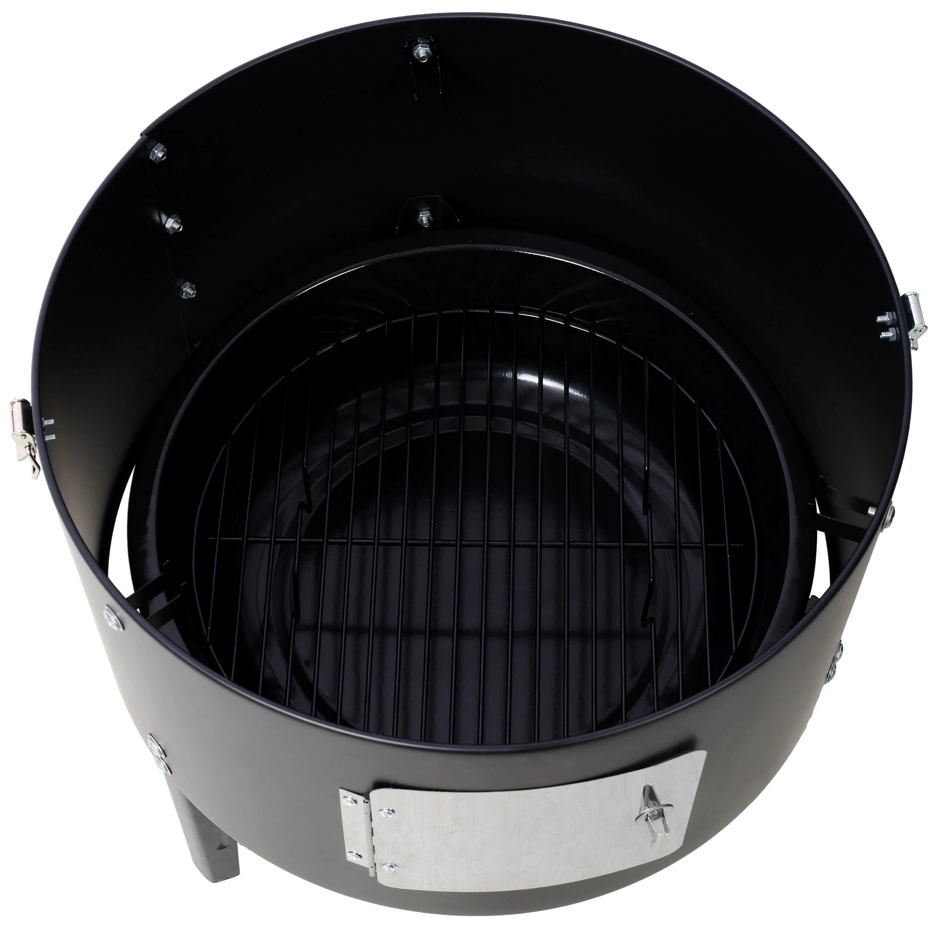 17 Inch Steel Charcoal Smoker Heavy Duty Round BBQ Grill Black - Image 16