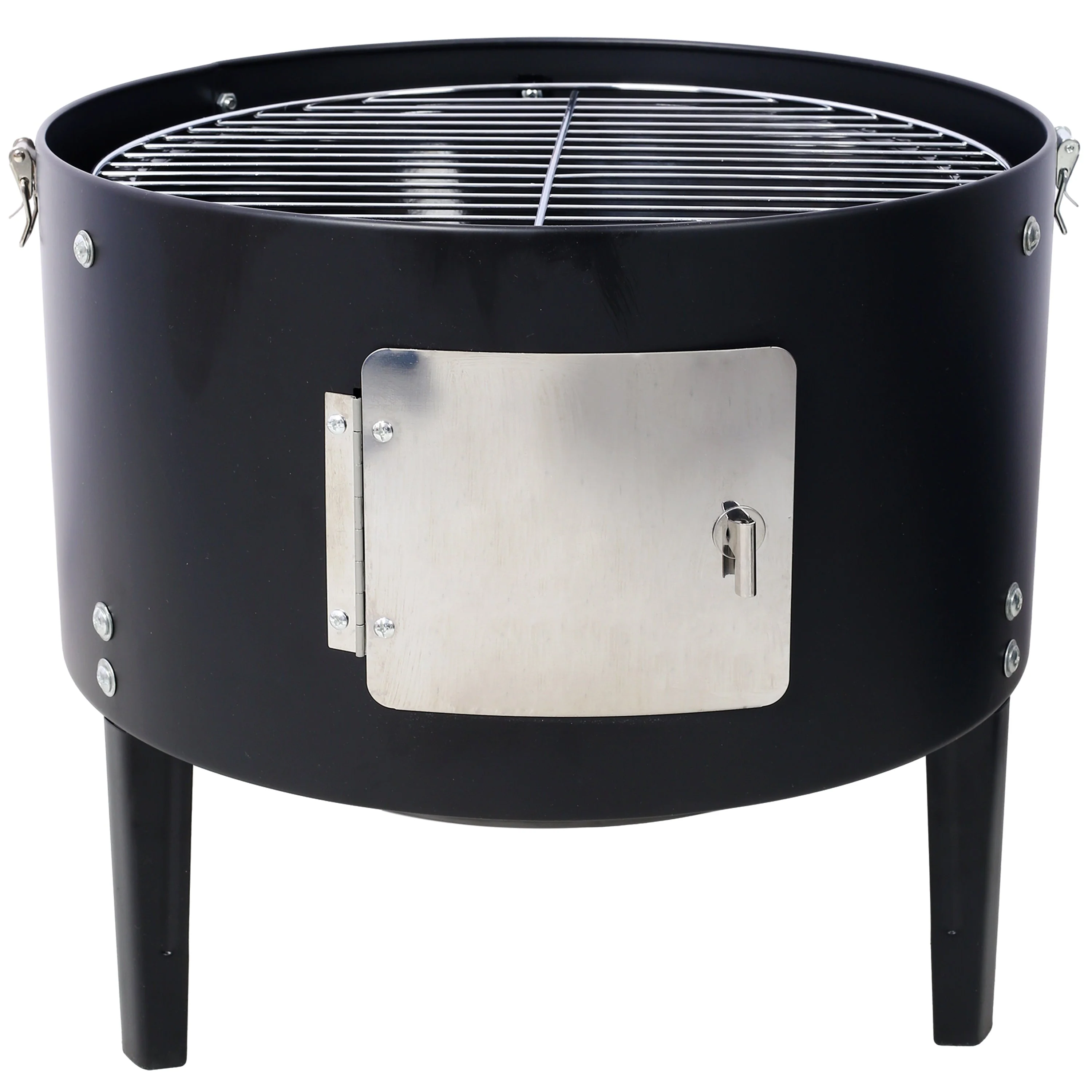 17 Inch Steel Charcoal Smoker Heavy Duty Round BBQ Grill Black - Image 8