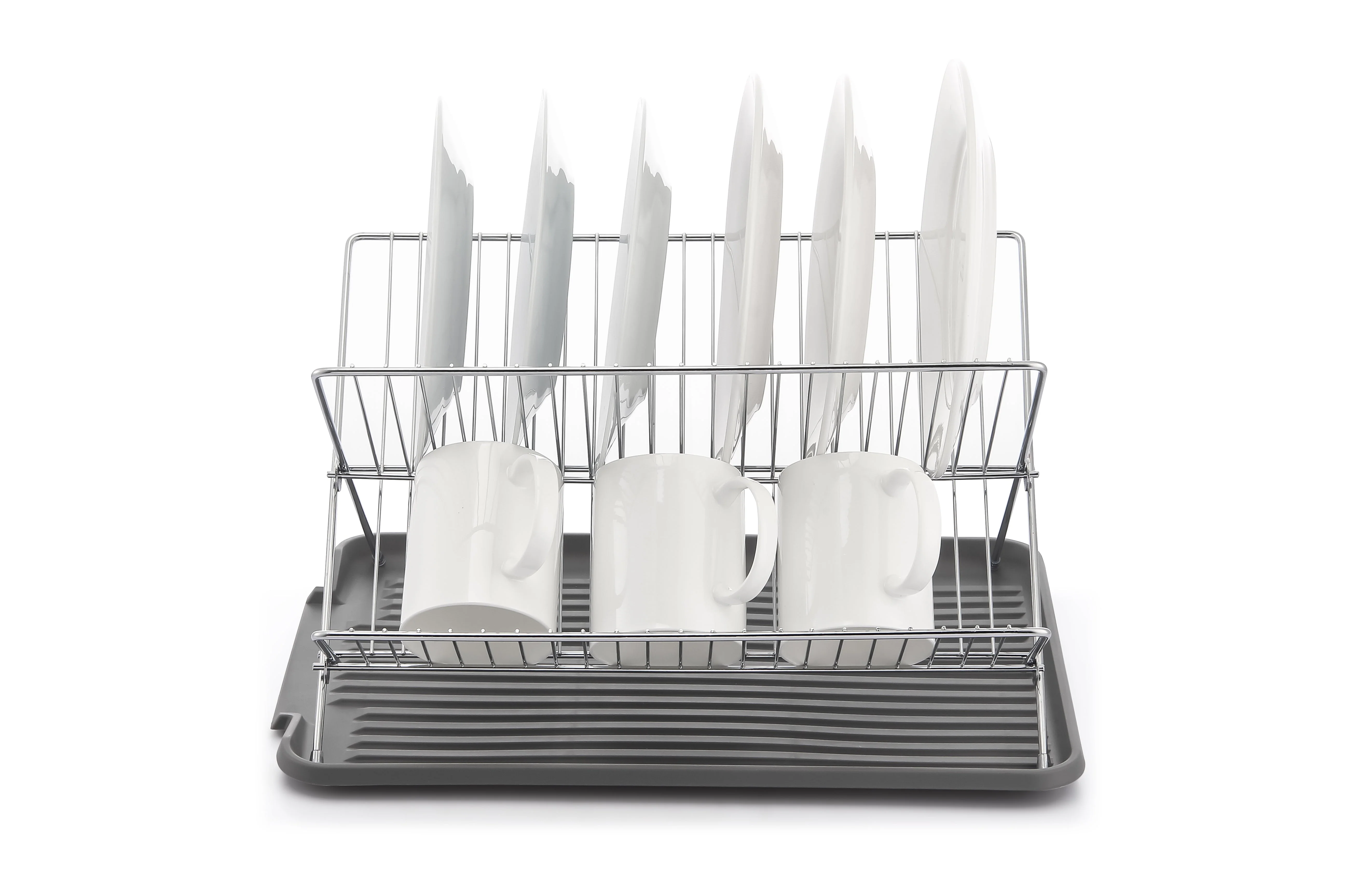 17 Inch X Shaped Stainless Steel 2-Tier Dish Rack for Kitchen Counter - Image 17