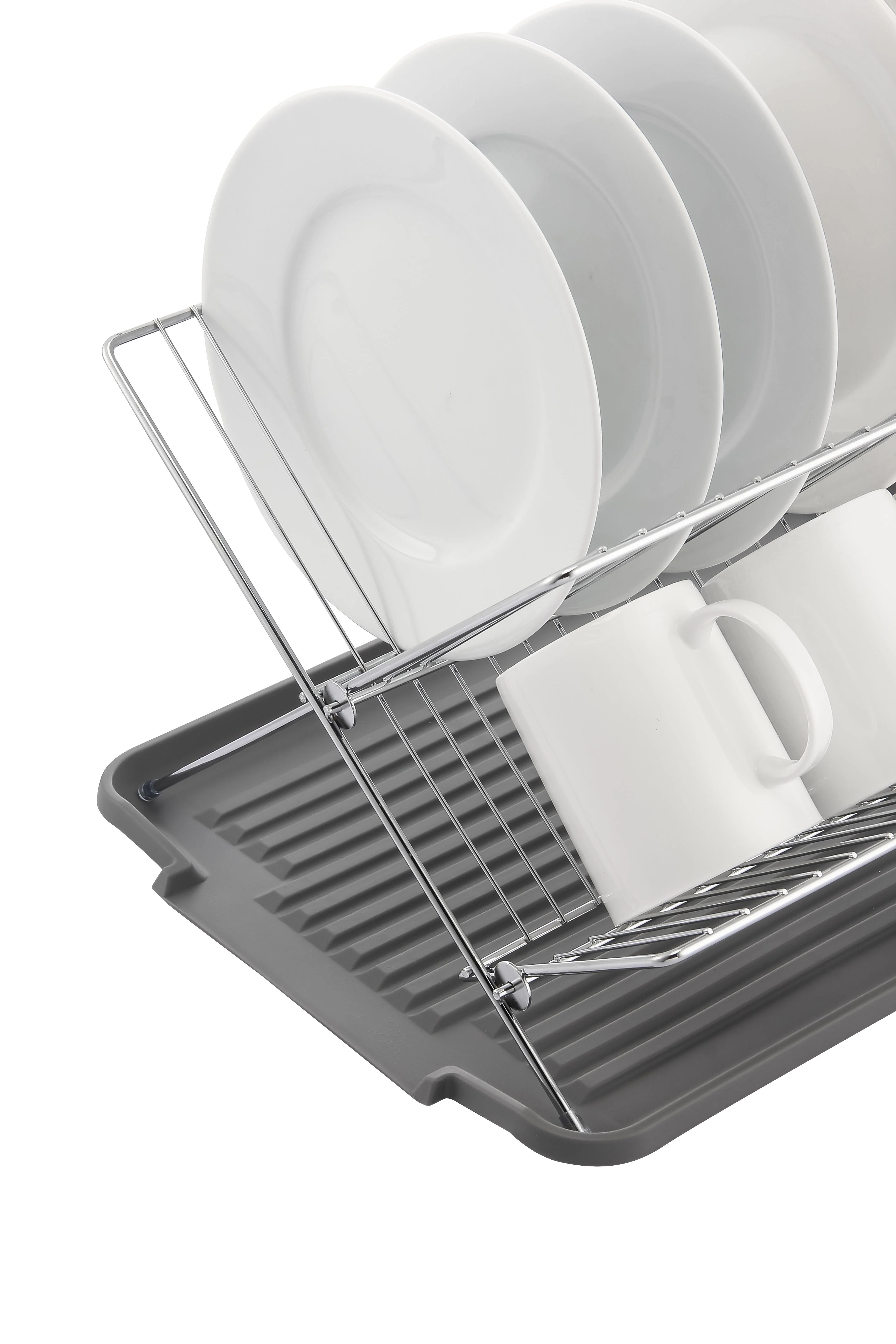 17 Inch X Shaped Stainless Steel 2-Tier Dish Rack for Kitchen Counter - Image 19