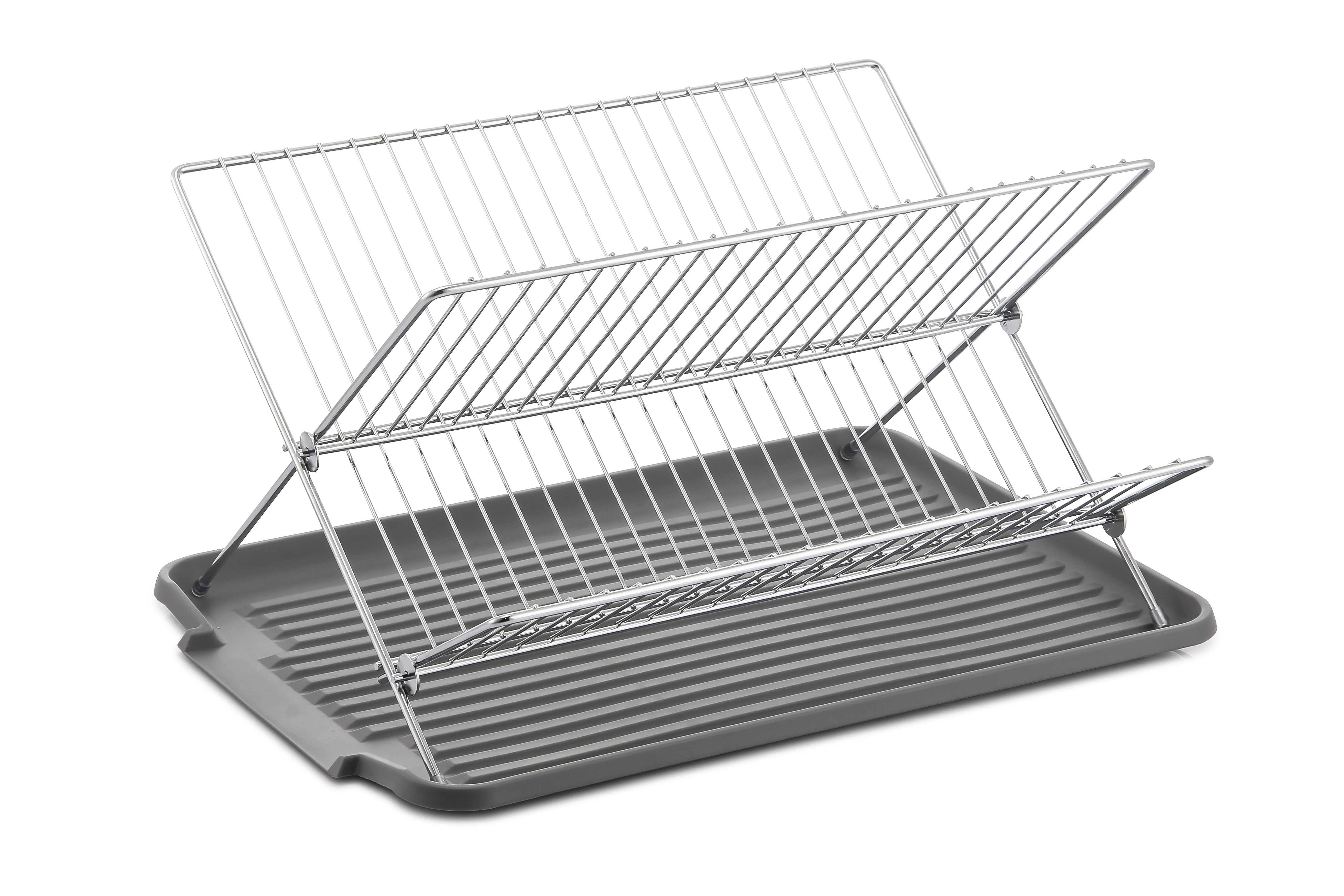 17 Inch X Shaped Stainless Steel 2-Tier Dish Rack for Kitchen Counter - Image 21