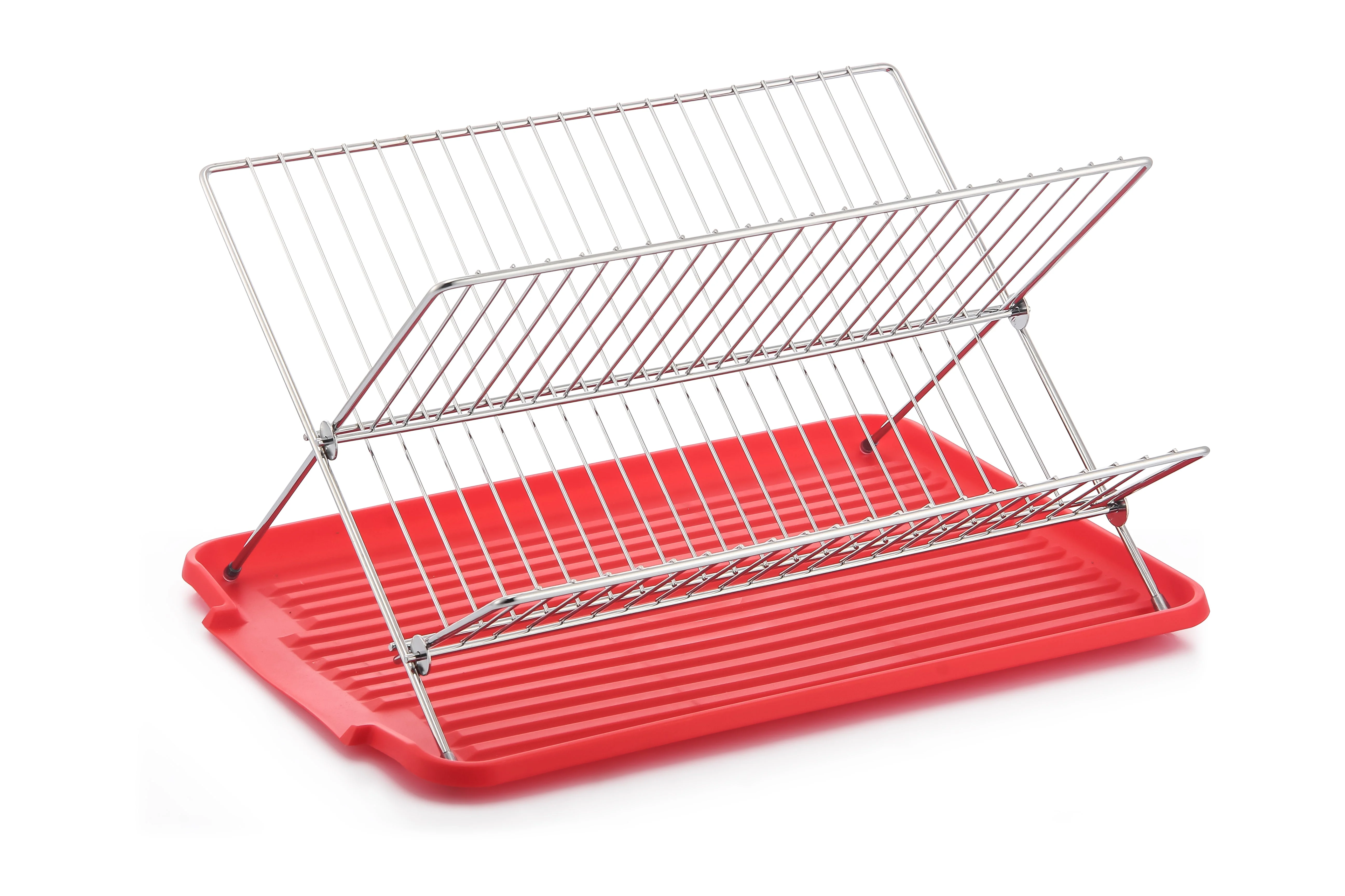 17 Inch X Shaped Stainless Steel 2-Tier Dish Rack for Kitchen Counter - Image 29