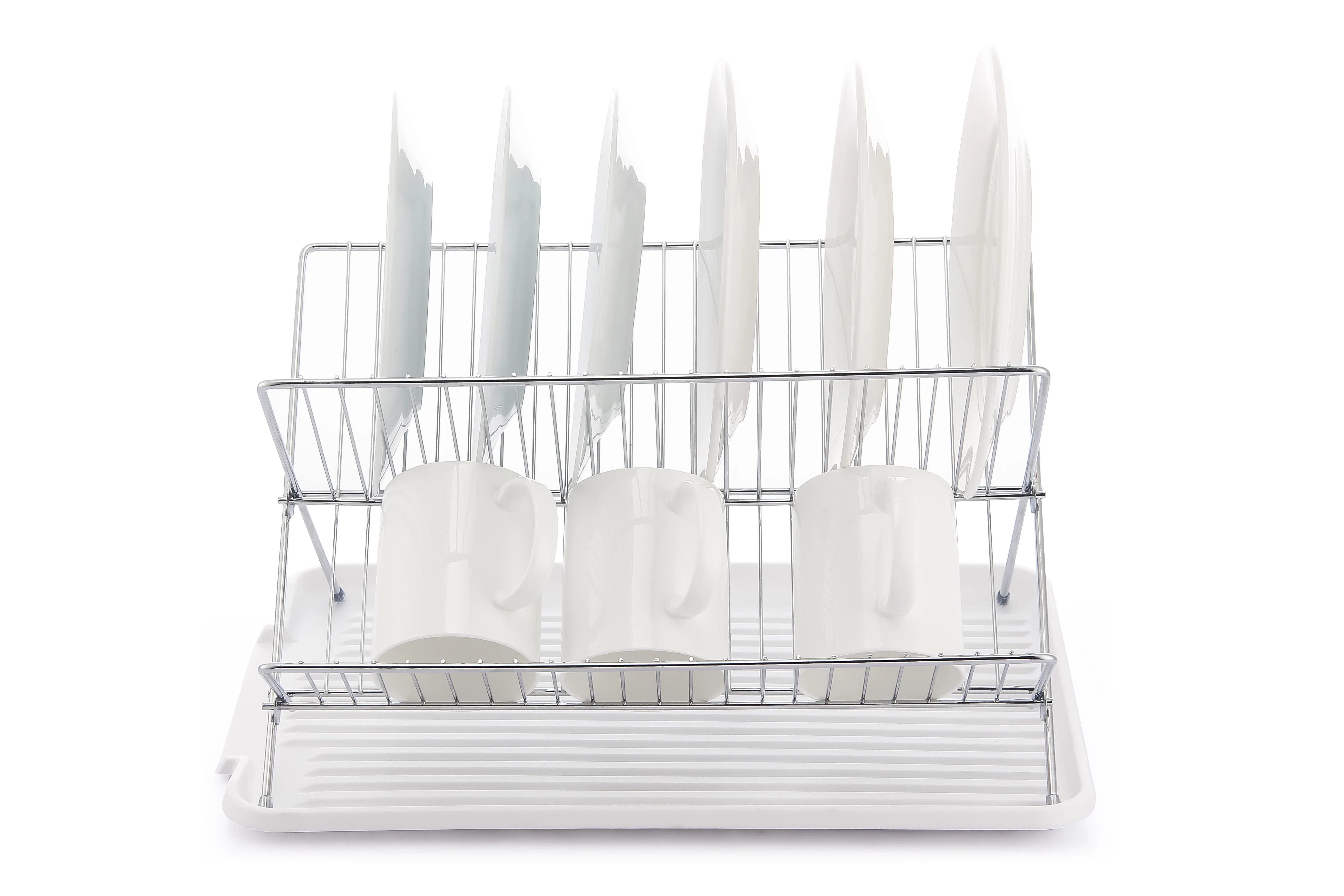 17 Inch X Shaped Stainless Steel 2-Tier Dish Rack for Kitchen Counter - Image 34