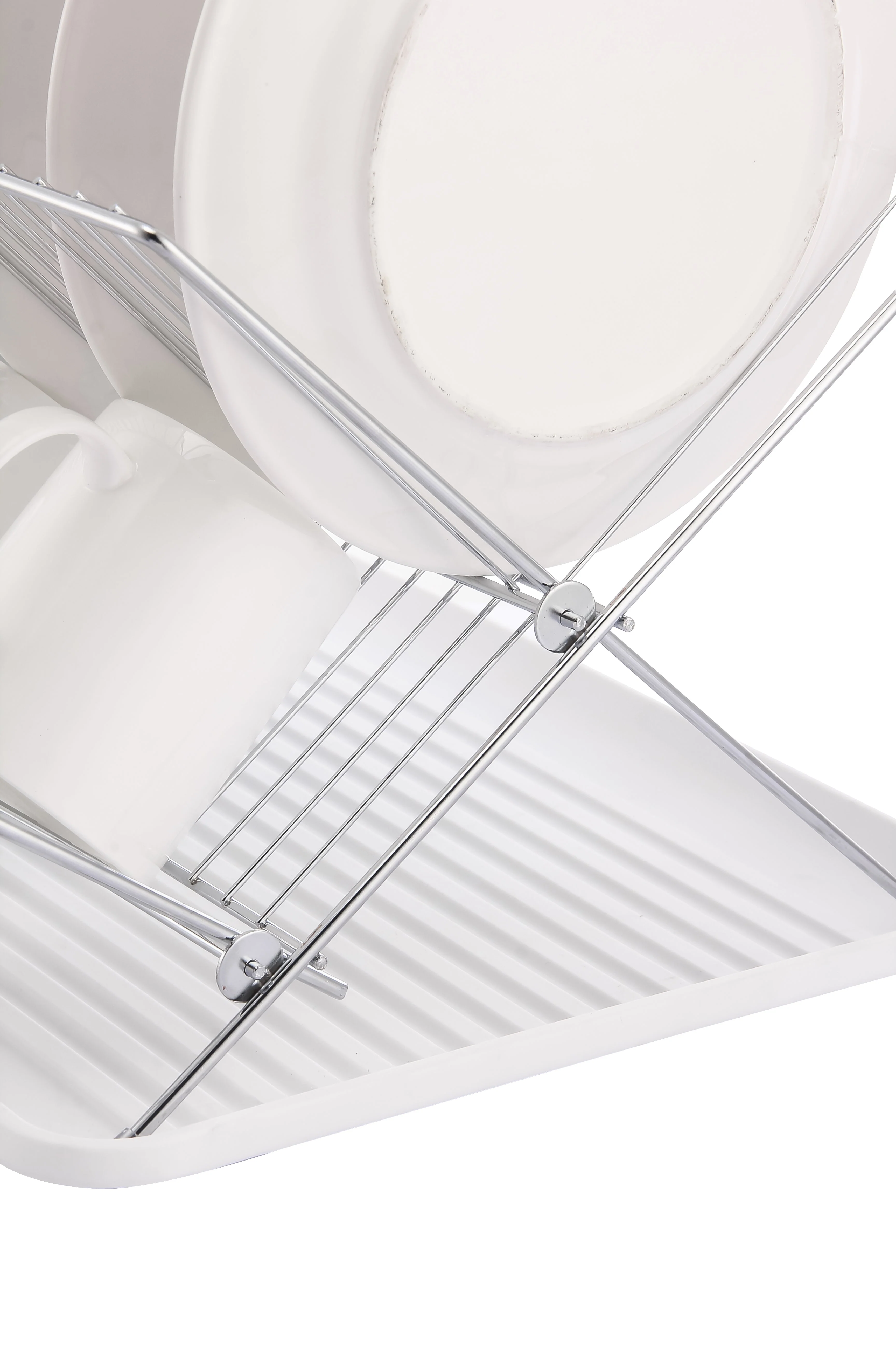 17 Inch X Shaped Stainless Steel 2-Tier Dish Rack for Kitchen Counter - Image 36