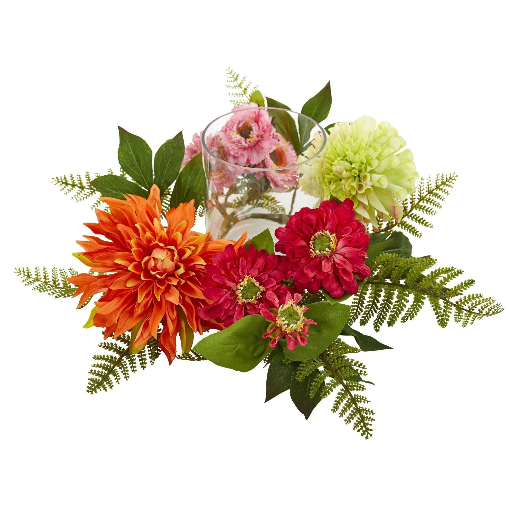 17” Mixed Floral & Dahlia Candelabrum - Image 2