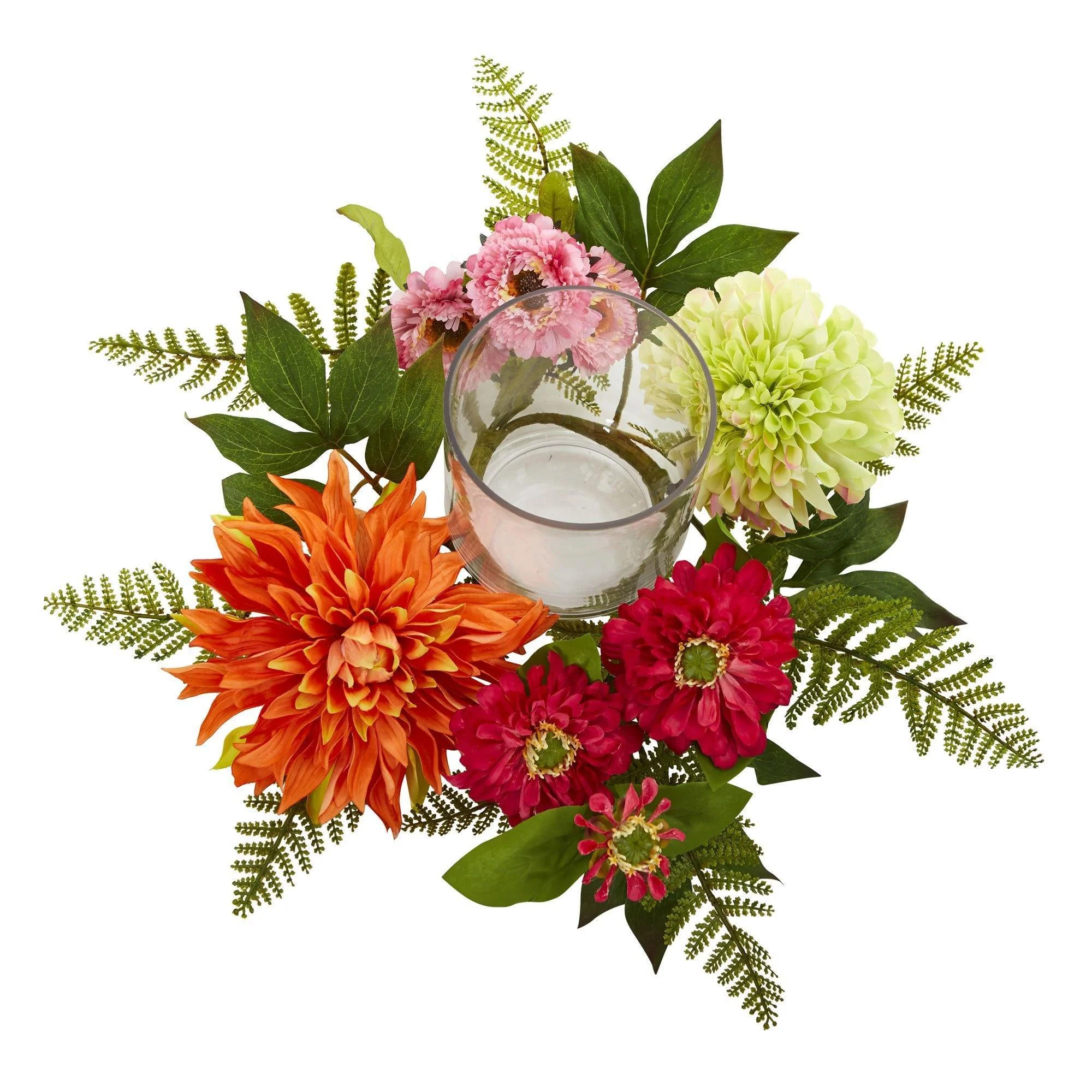 17” Mixed Floral & Dahlia Candelabrum - Image 3