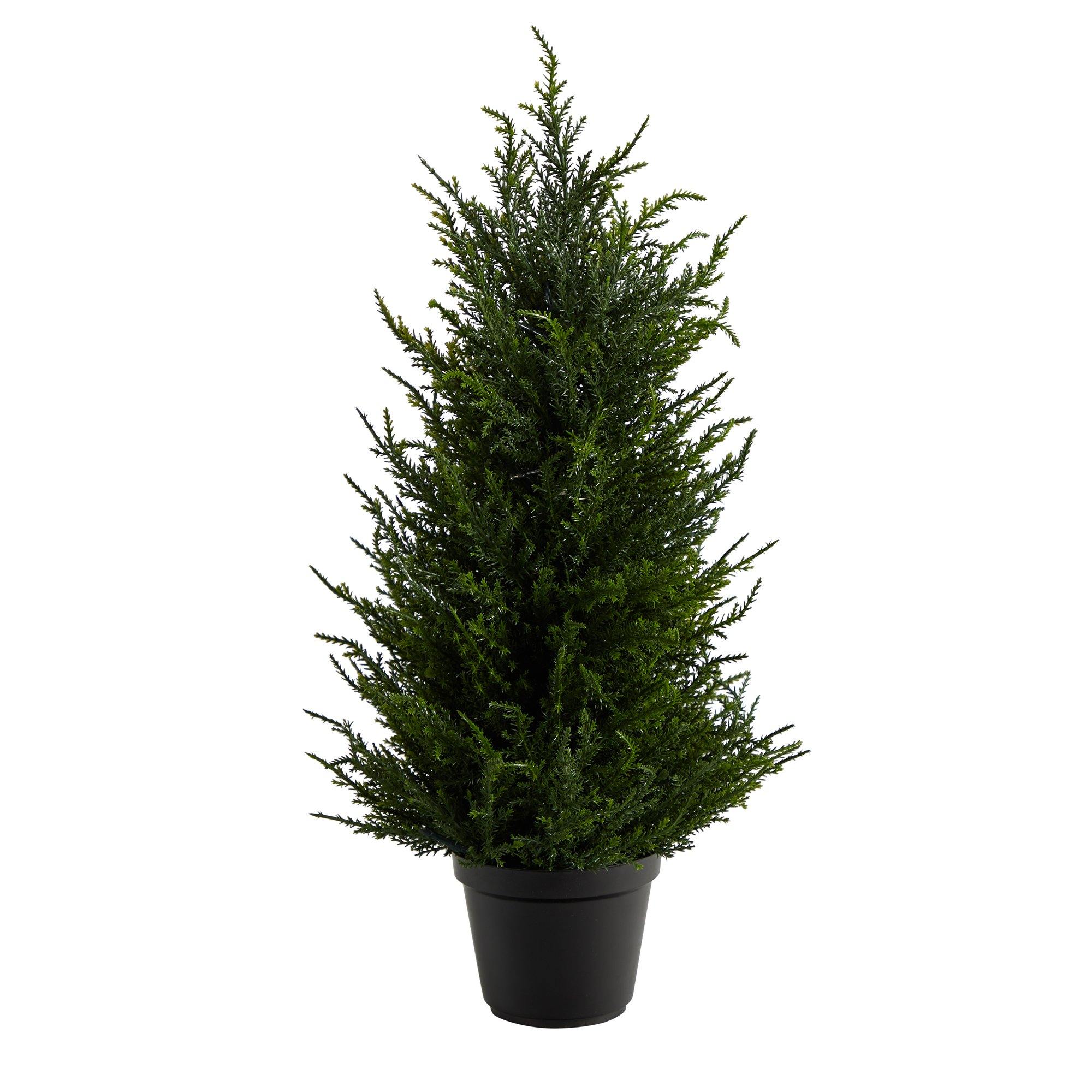 18” Cedar Artificial Tree with LED Lights UV Resistant (Indoor/Outdoor) - Image 3