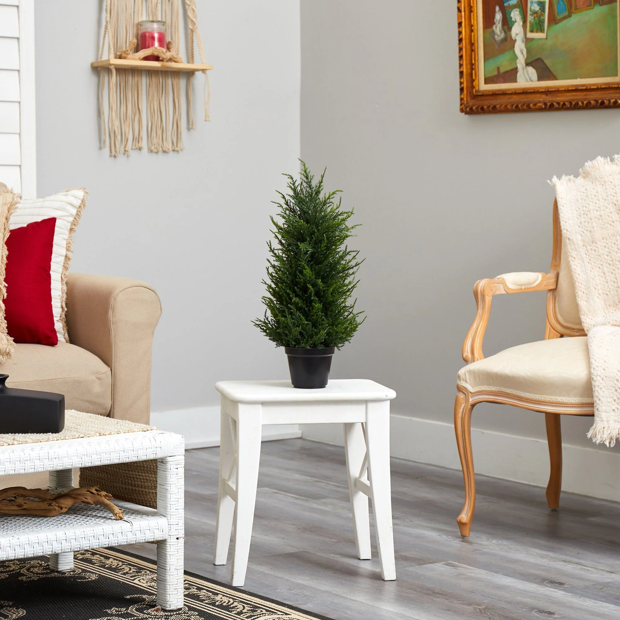 18” Cedar Artificial Tree with LED Lights UV Resistant (Indoor/Outdoor) - Image 7
