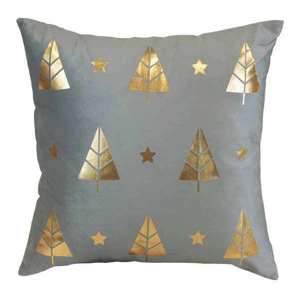18" Gold Tree Motif Square Pillow - Image 2