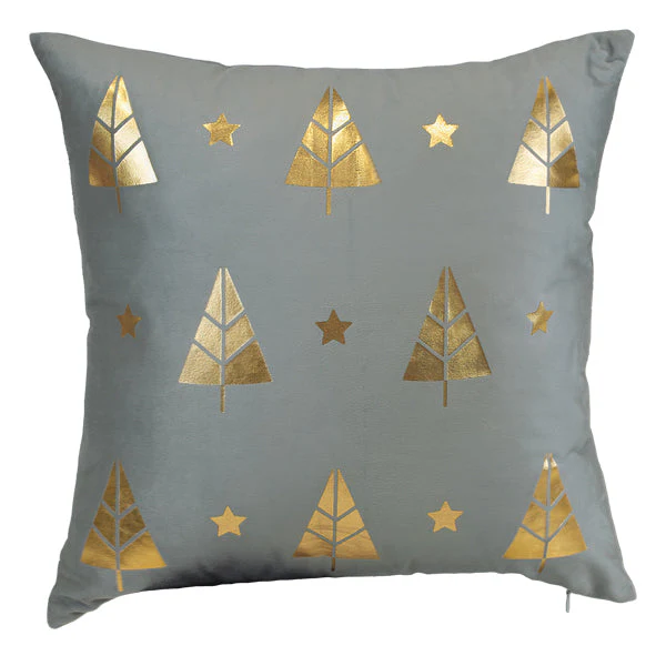 18" Gold Tree Motif Square Pillow - Image 3