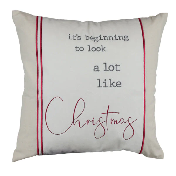 18" It's Beginning to Look a Lot Like Christmas Square Pillow - Image 2