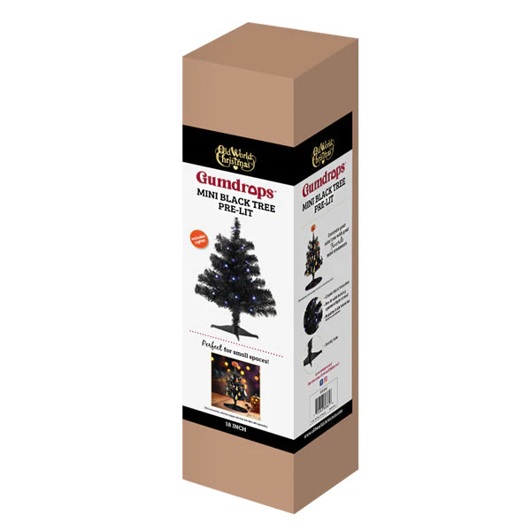 18" Mini Black Tree Pre-lit - Image 3