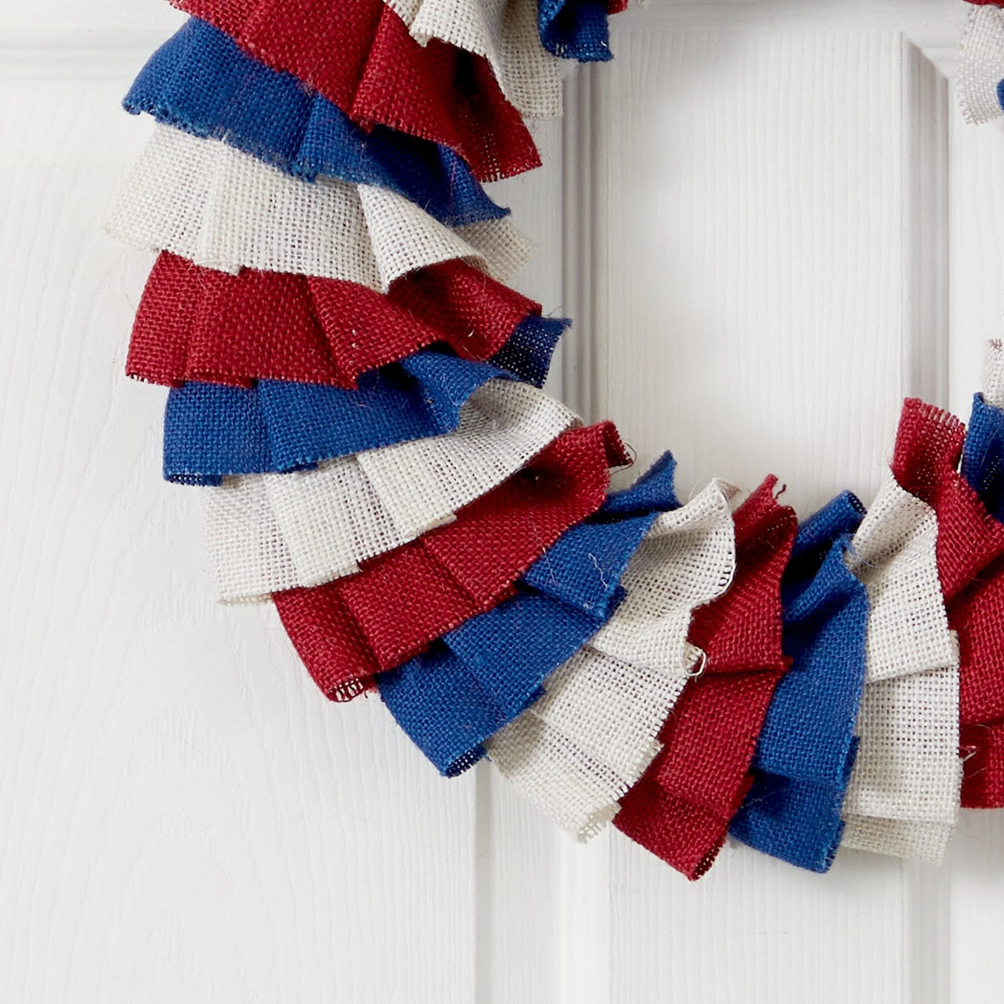 18” Red White and Blue “Americana” Burlap Wreath - Image 2