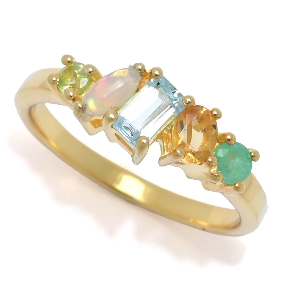 18K Gold Plated Choice of Gemstone "Peace" or "Dream" Acrostic Ring - Image 4