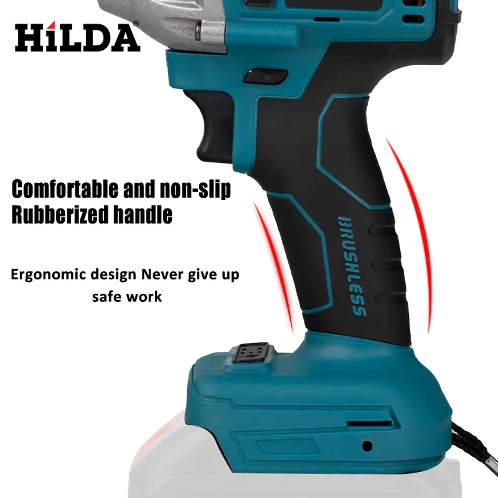 18V Cordless Impact Wrench 1/2 Inch Brushless Electric Socket Tool - Image 5