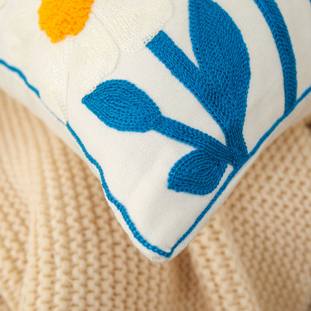 18"x18" Sunshine Blossom Whimsical Floral FULL set of Throw Pillow with insert - Image 13