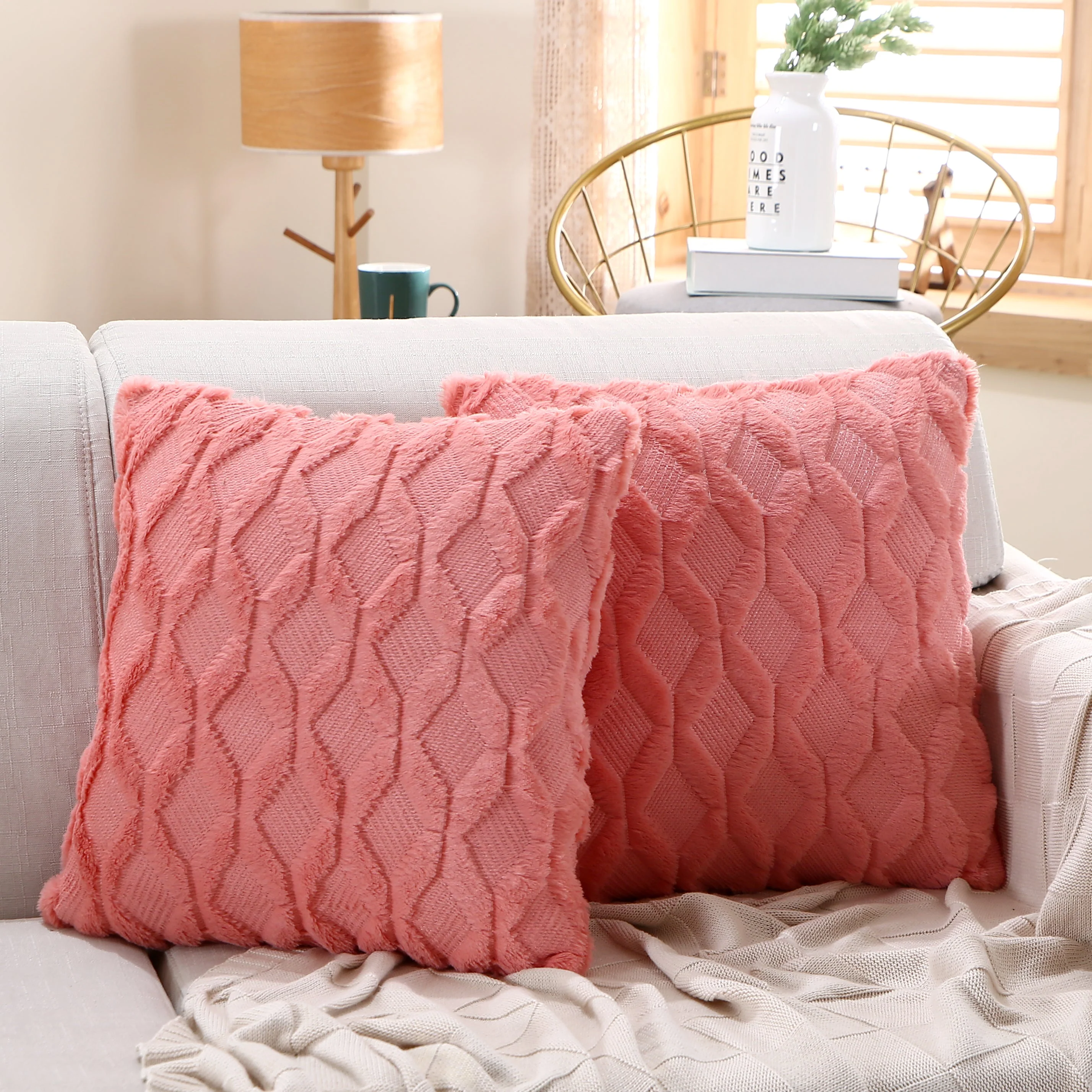 18"x18" Throw Pillow FULL set of cover and insert  Wide Variety of Colors reversable - Image 4