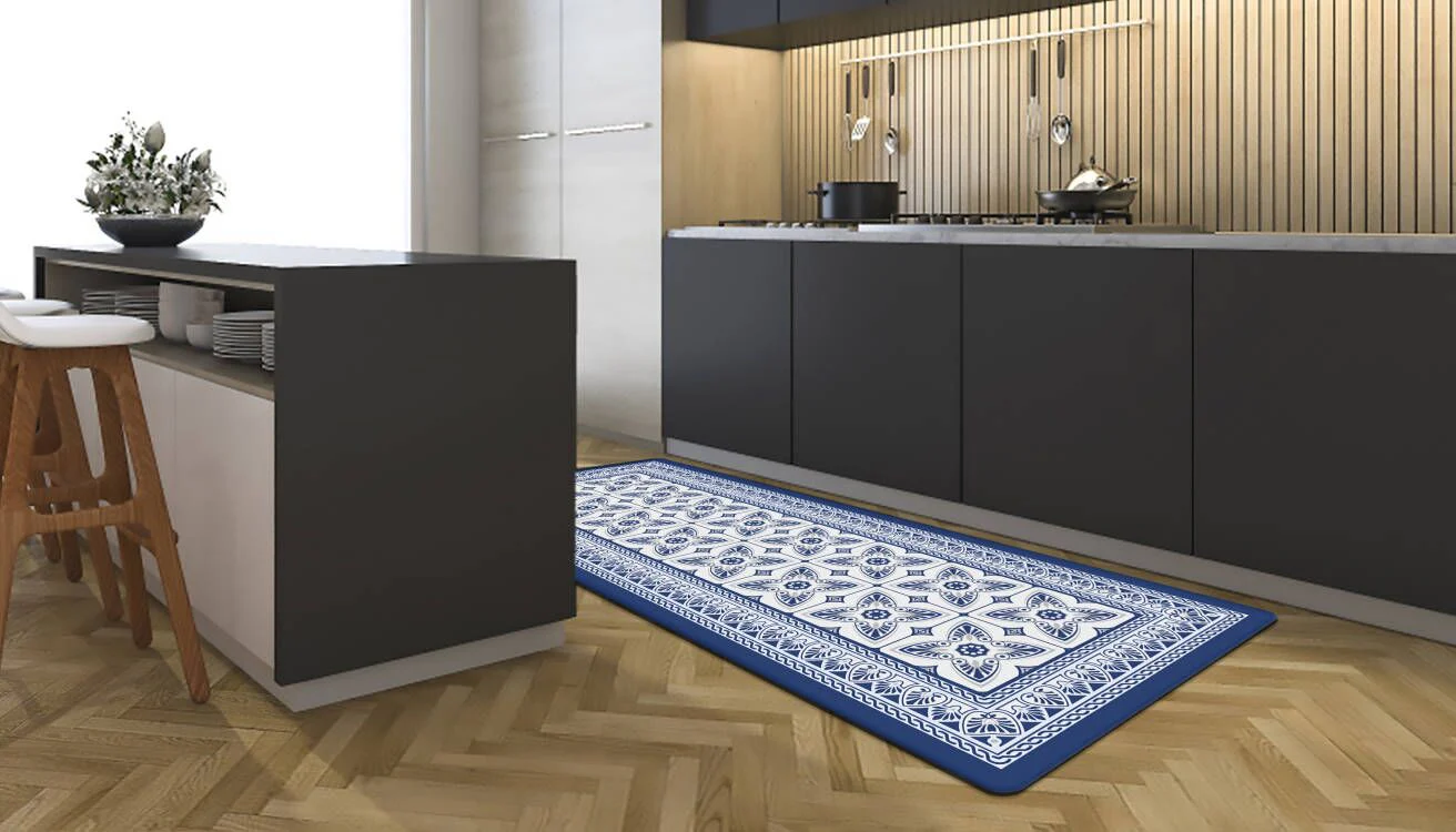 19.6 in. x 55 in. Anti-Fatigue Kitchen Runner Mat (Blue Geo) - Image 2