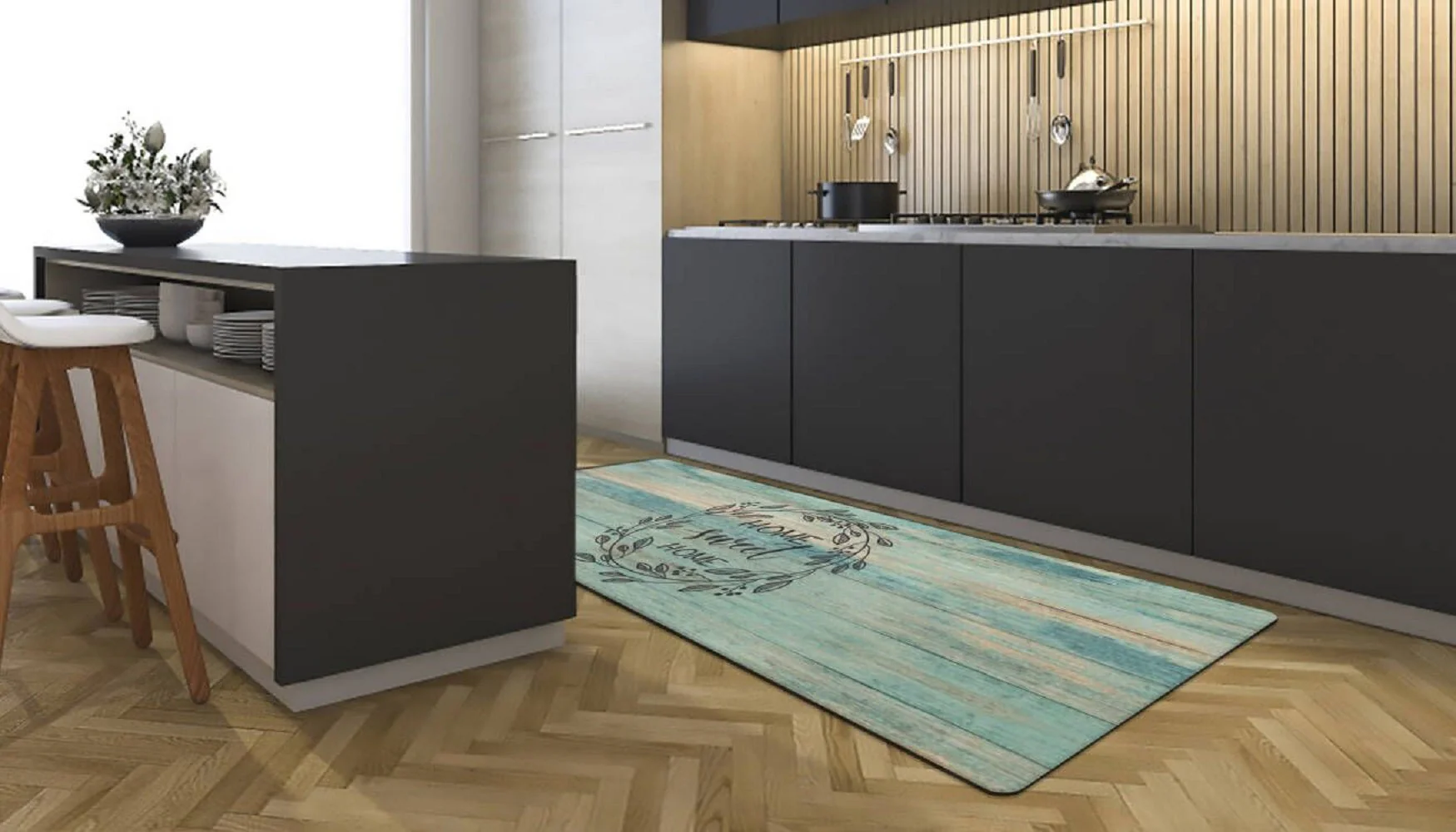 19.6 in. x 55 in. Anti-Fatigue Kitchen Runner Mat (Home Sweet Home) - Image 3