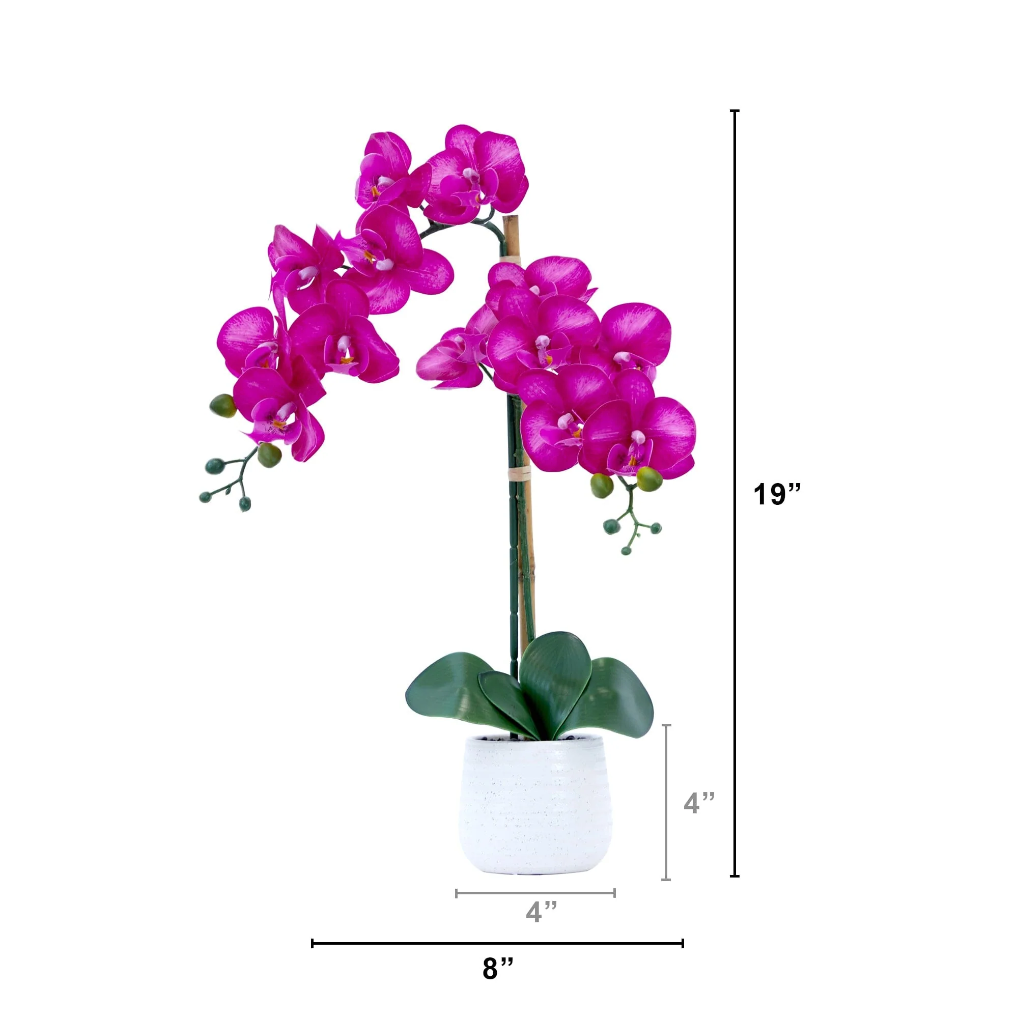 19” Artificial Purple Orchid with Decorative Vase - Image 3