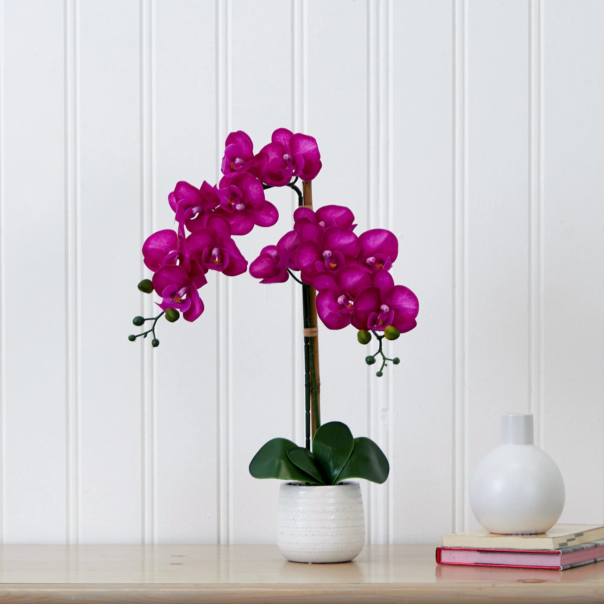 19” Artificial Purple Orchid with Decorative Vase - Image 4